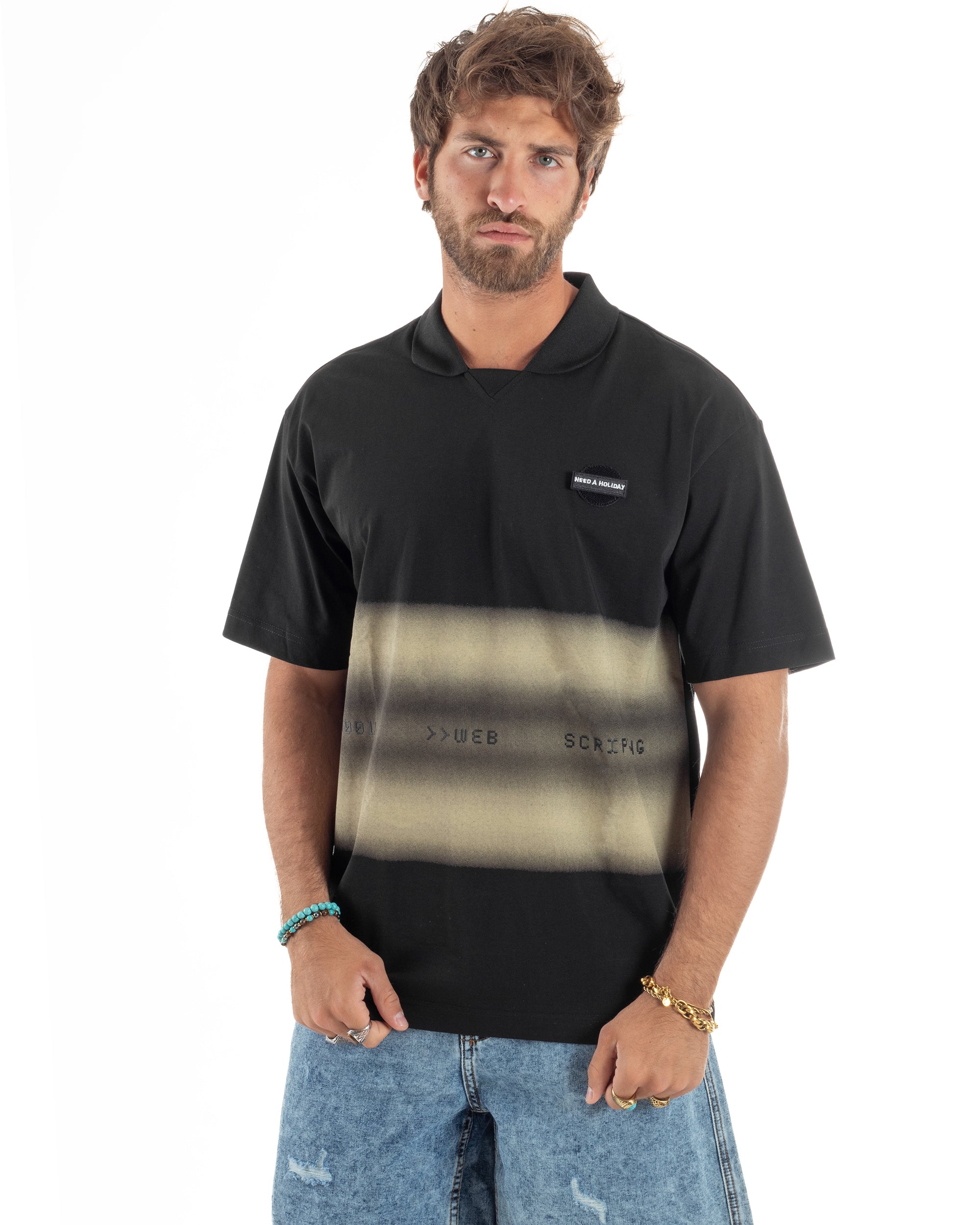 T-shirt Oversize Cotone Polo Sfumata TS3176A
