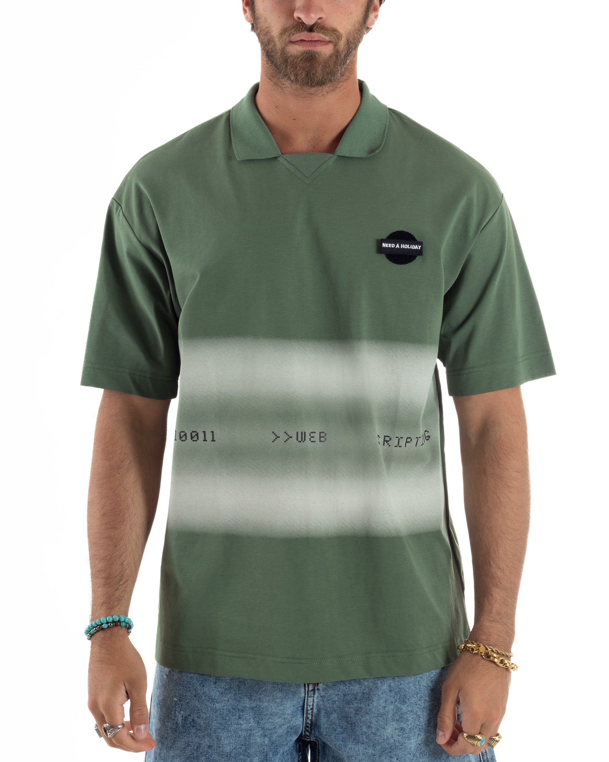 T-shirt Oversize Cotone Polo Sfumata TS3177A