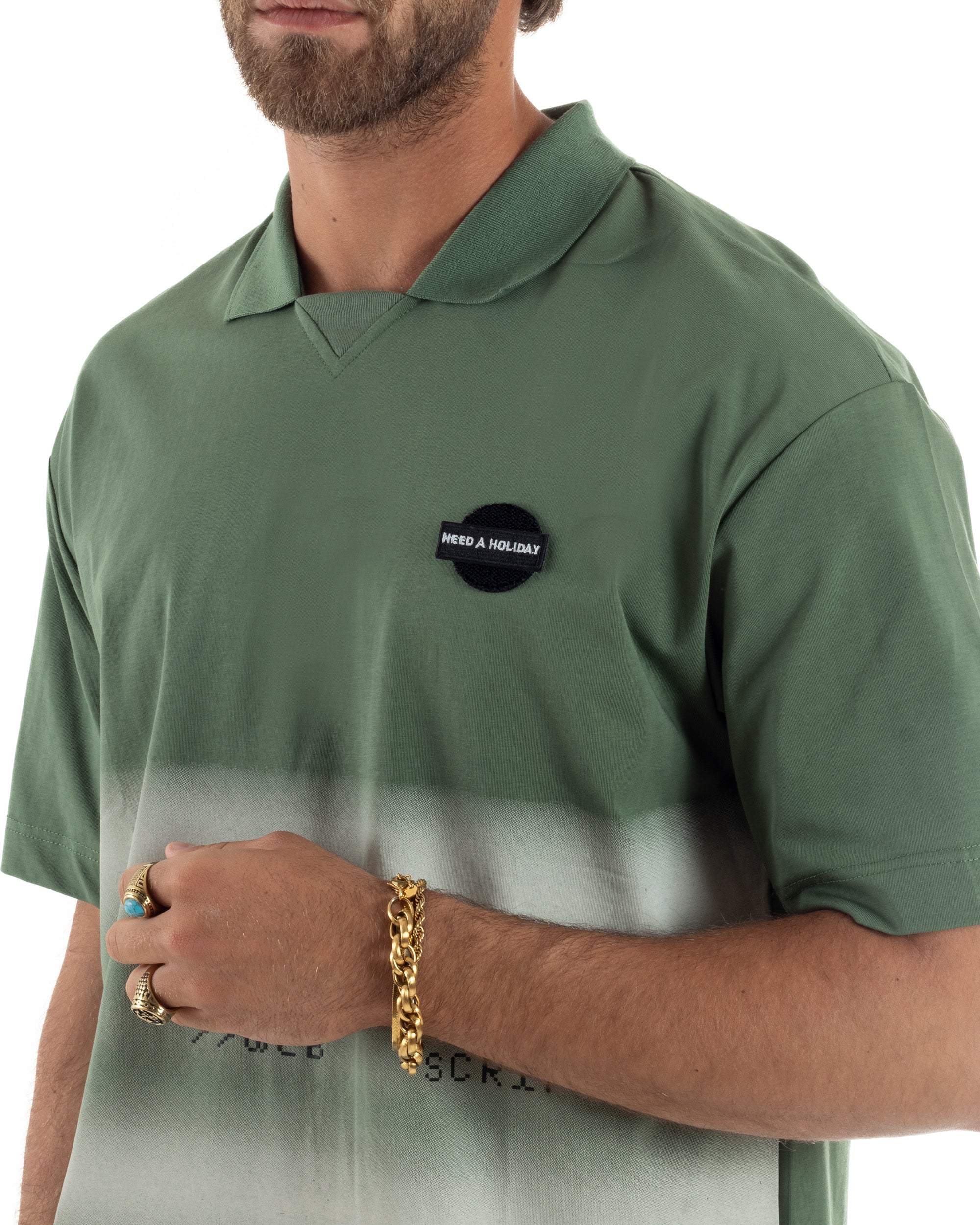 T-shirt Oversize Cotone Polo Sfumata TS3177A