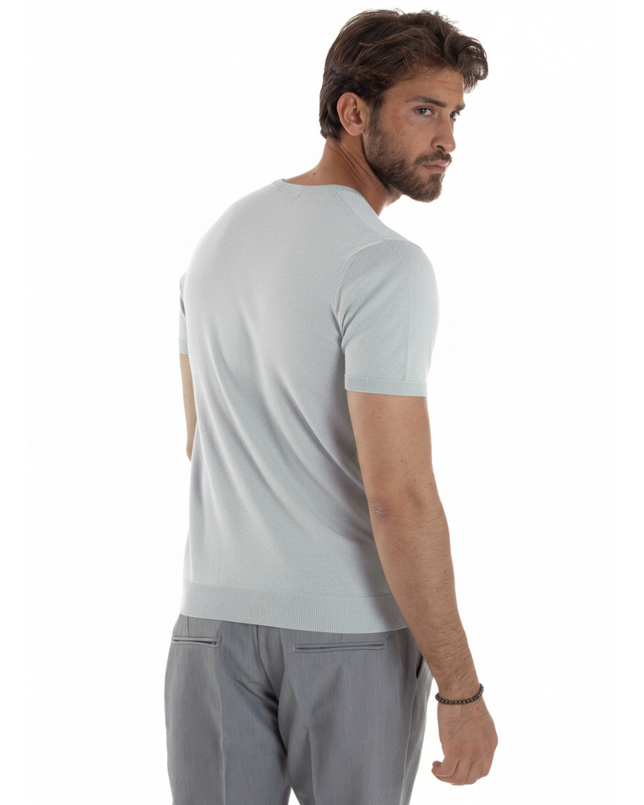 Vista posteriore t-shirt ghiaccio girocollo filo regular fit casual