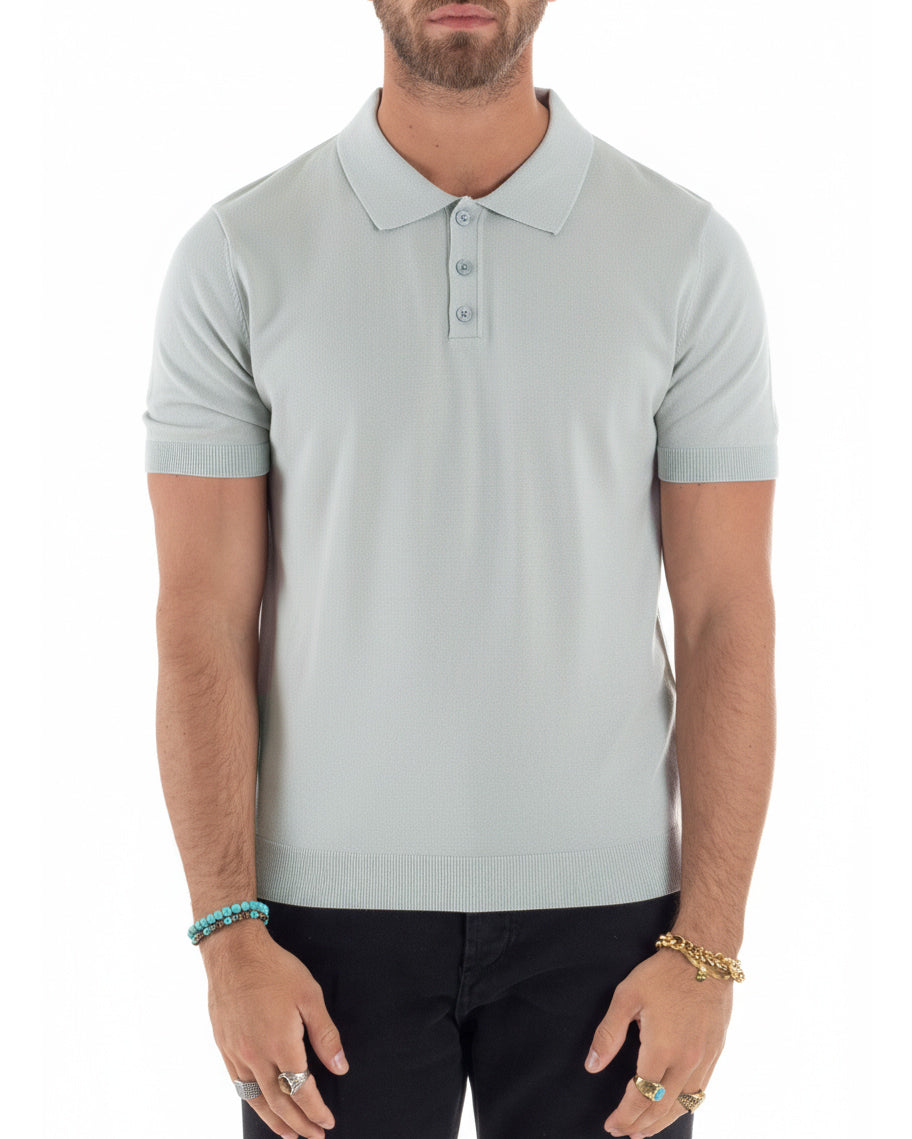 Vista frontale polo ghiaccio filo viscosa leggera sottogiacca uomo