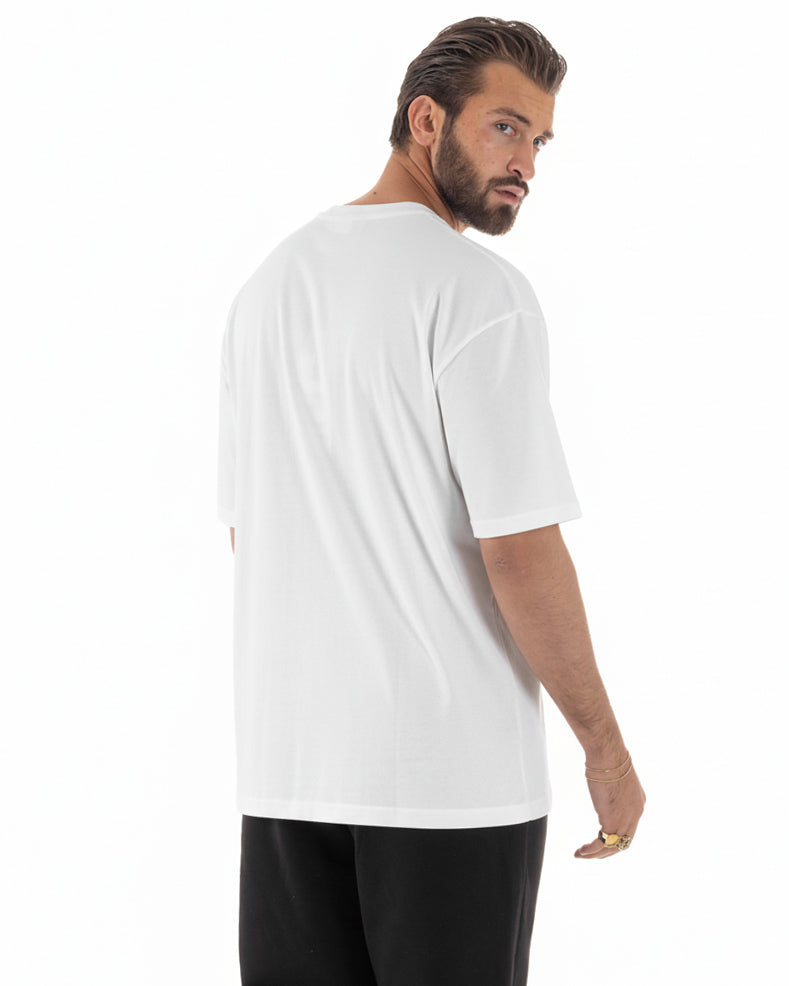 T-shirt uomo girocollo stampa pupazzo basic bianco ICON IUT026