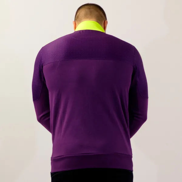 LEGEA CARACAS Freetime Unisex Casual Long Sleeve Zip Up Two-Tone Sweatshirt Purple Fluorescent Yellow GIOSAL-FELPACARACAS