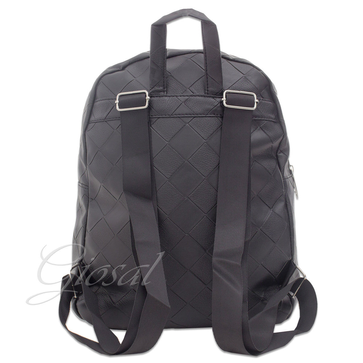 Zaino Zainetto Da Spalla Borsa Uomo Unisex Ecopelle Nero Borchie Quadri GIOSAL-ZU1027A