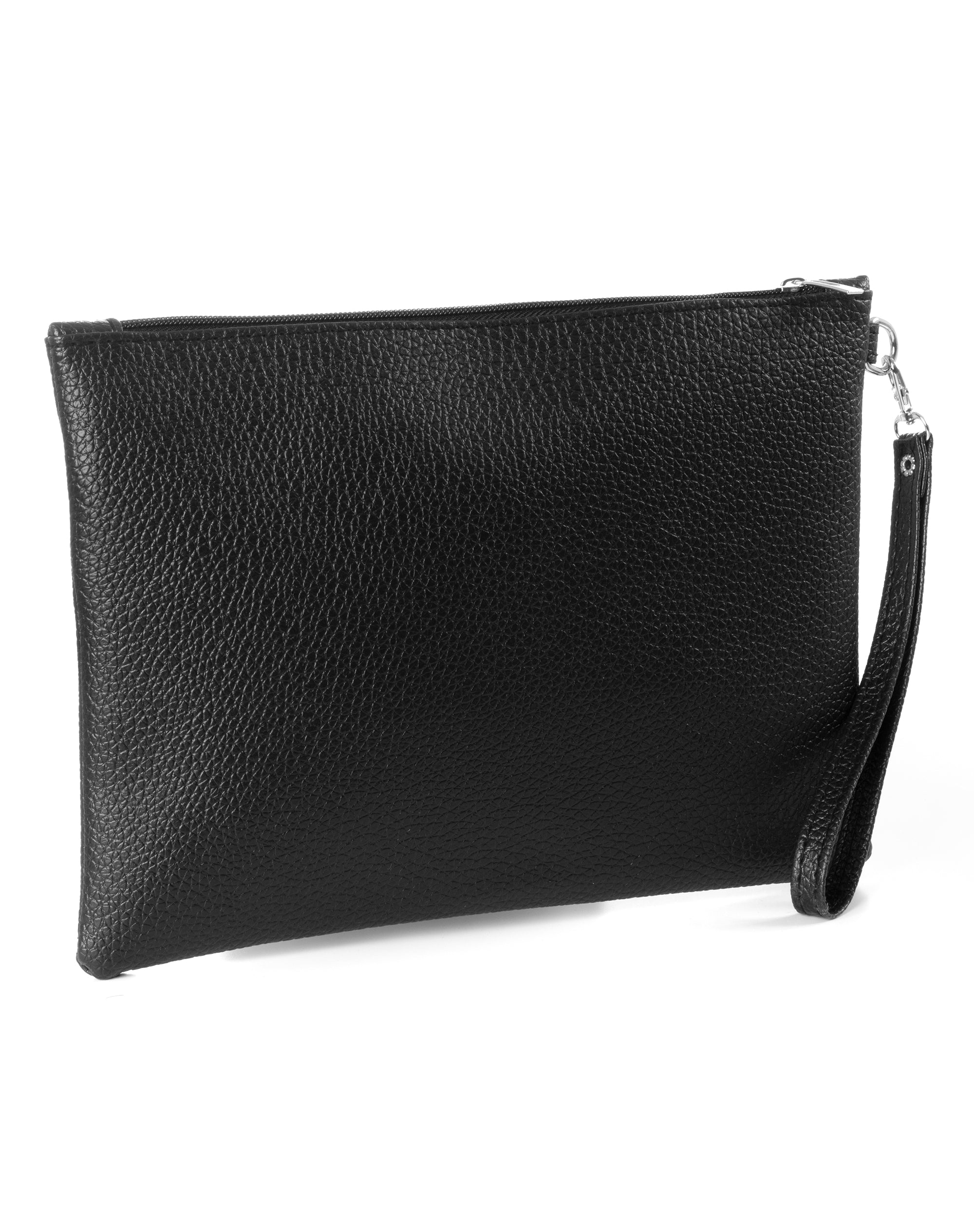 Borsa Borsello Uomo Borsetta Pochette a Mano Unisex Ecopelle Zip Casual Nero GIOSAL-ZU1118A