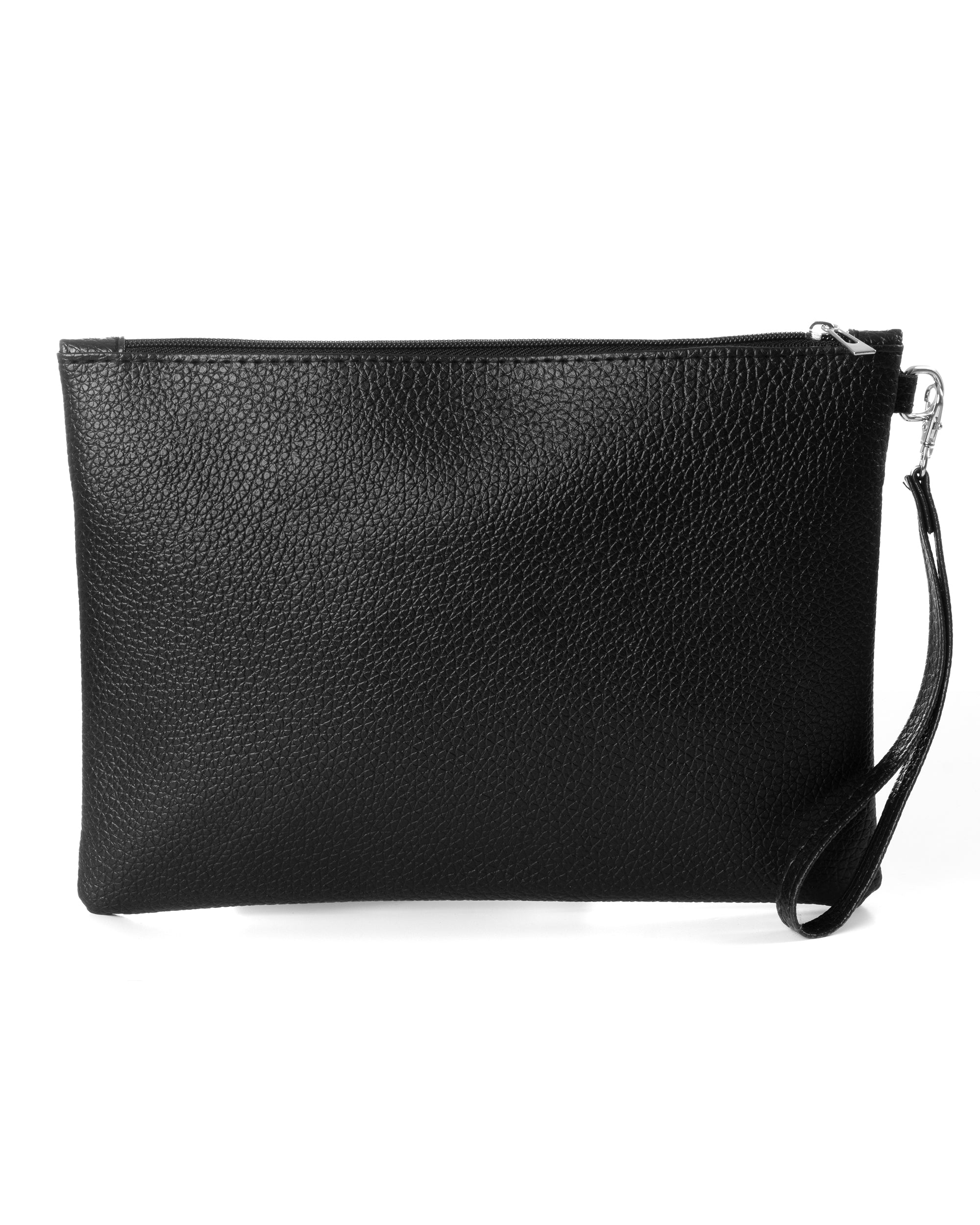 Borsa Borsello Uomo Borsetta Pochette a Mano Unisex Ecopelle Zip Casual Nero GIOSAL-ZU1118A