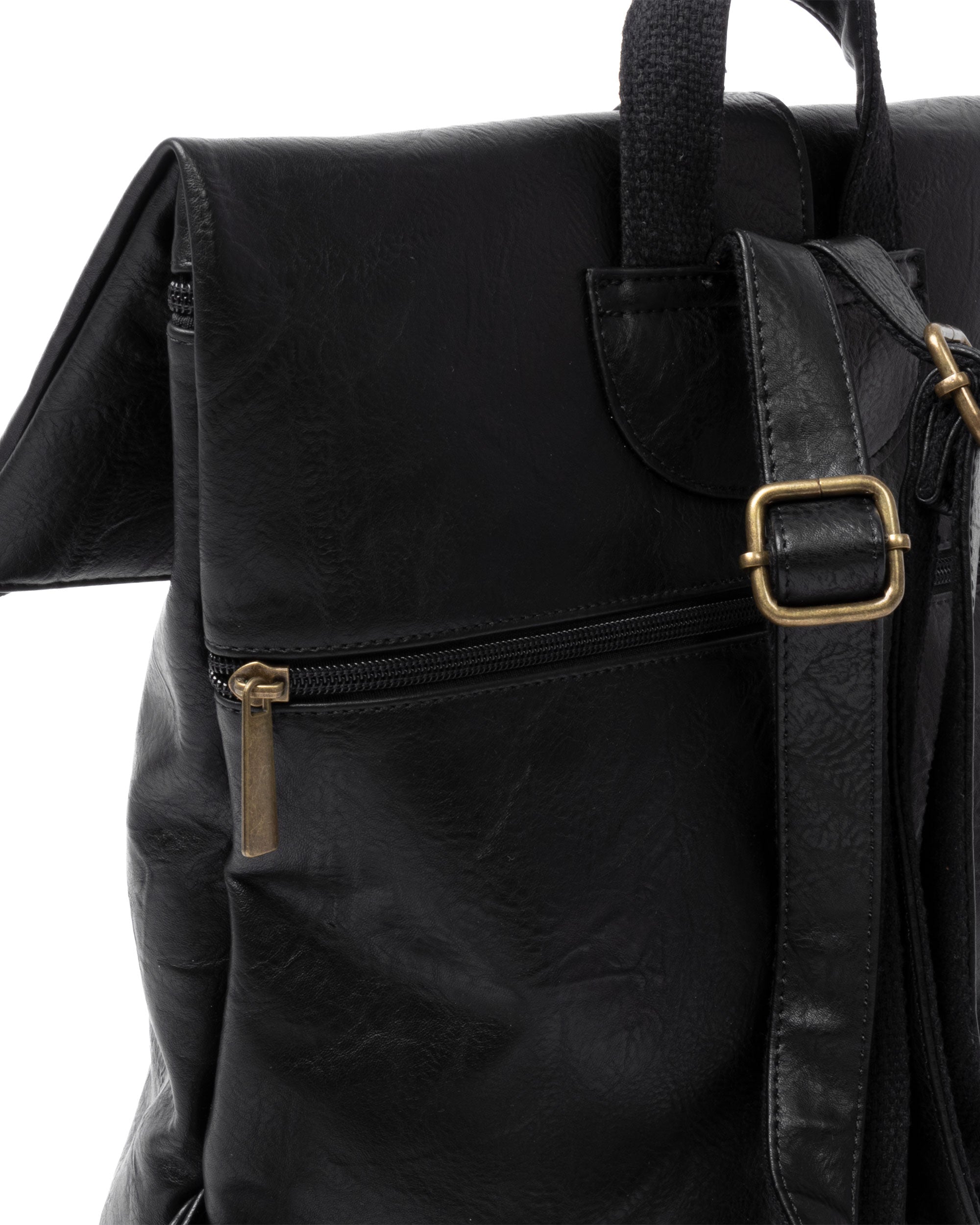 Zaino Elegante Moderno Unisex Multitasche Uomo Nero Ecopelle Zip Da Spalla Tinta Unita GIOSAL-ZU1128A