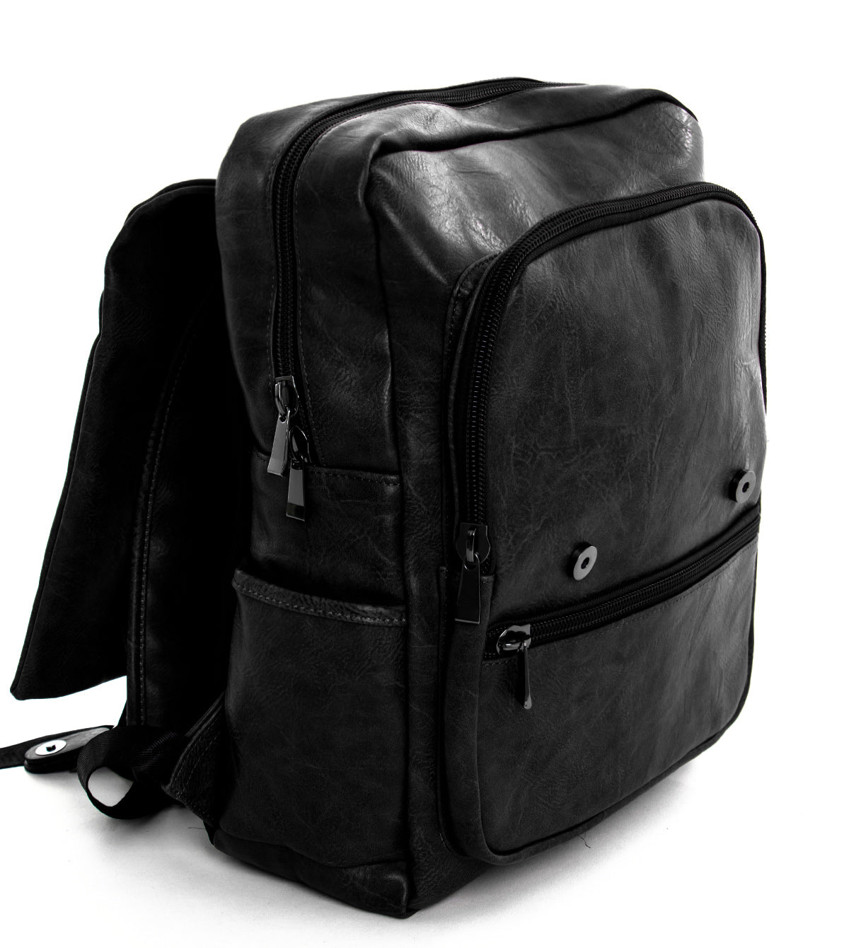 Zaino zainetto da spalla borsa uomo unisex ecopelle nero GIOSAL-ZU1137A