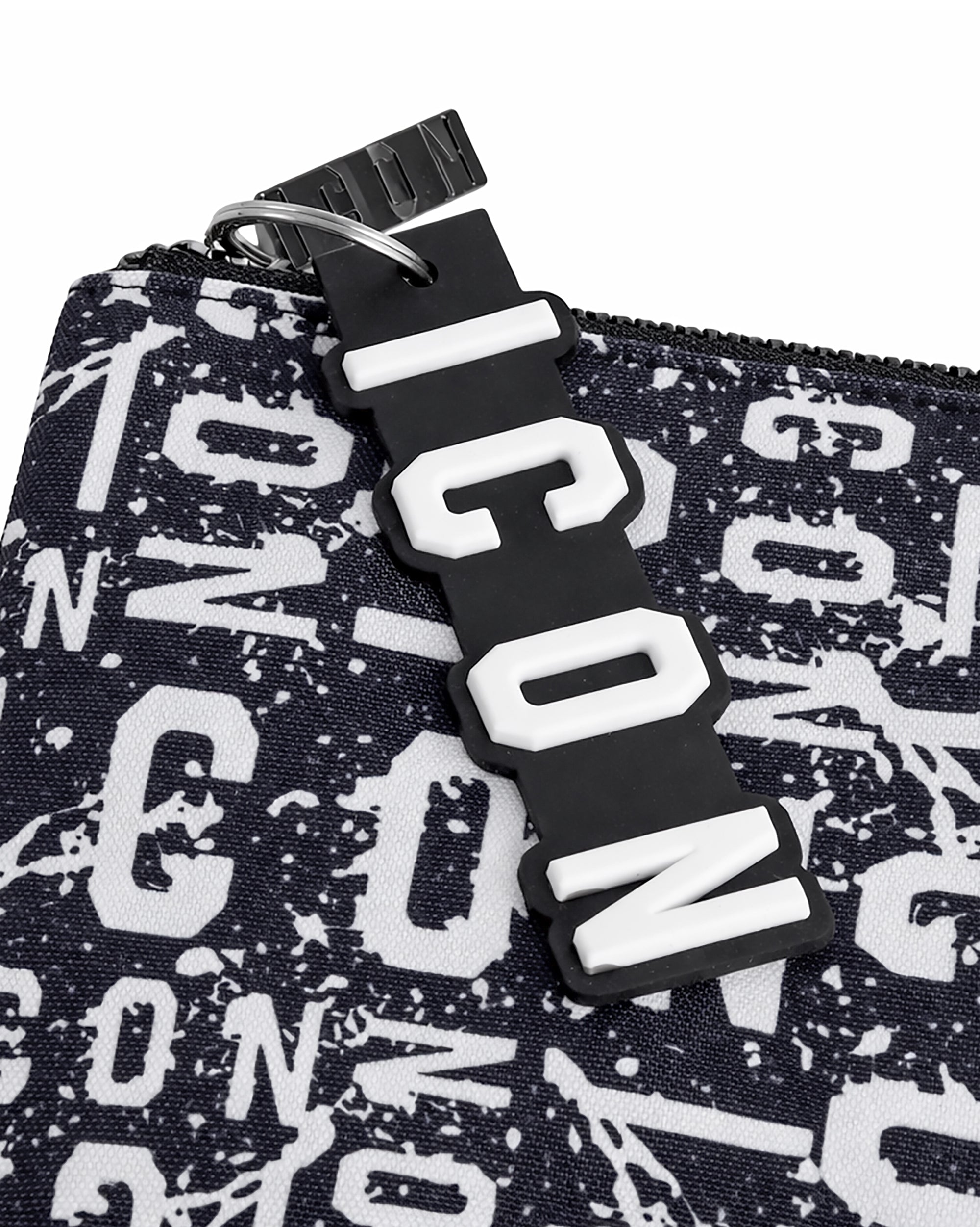 Borsa borsello borsetta pochette a mano piatta all over unisex bianco nero ICON INZ008