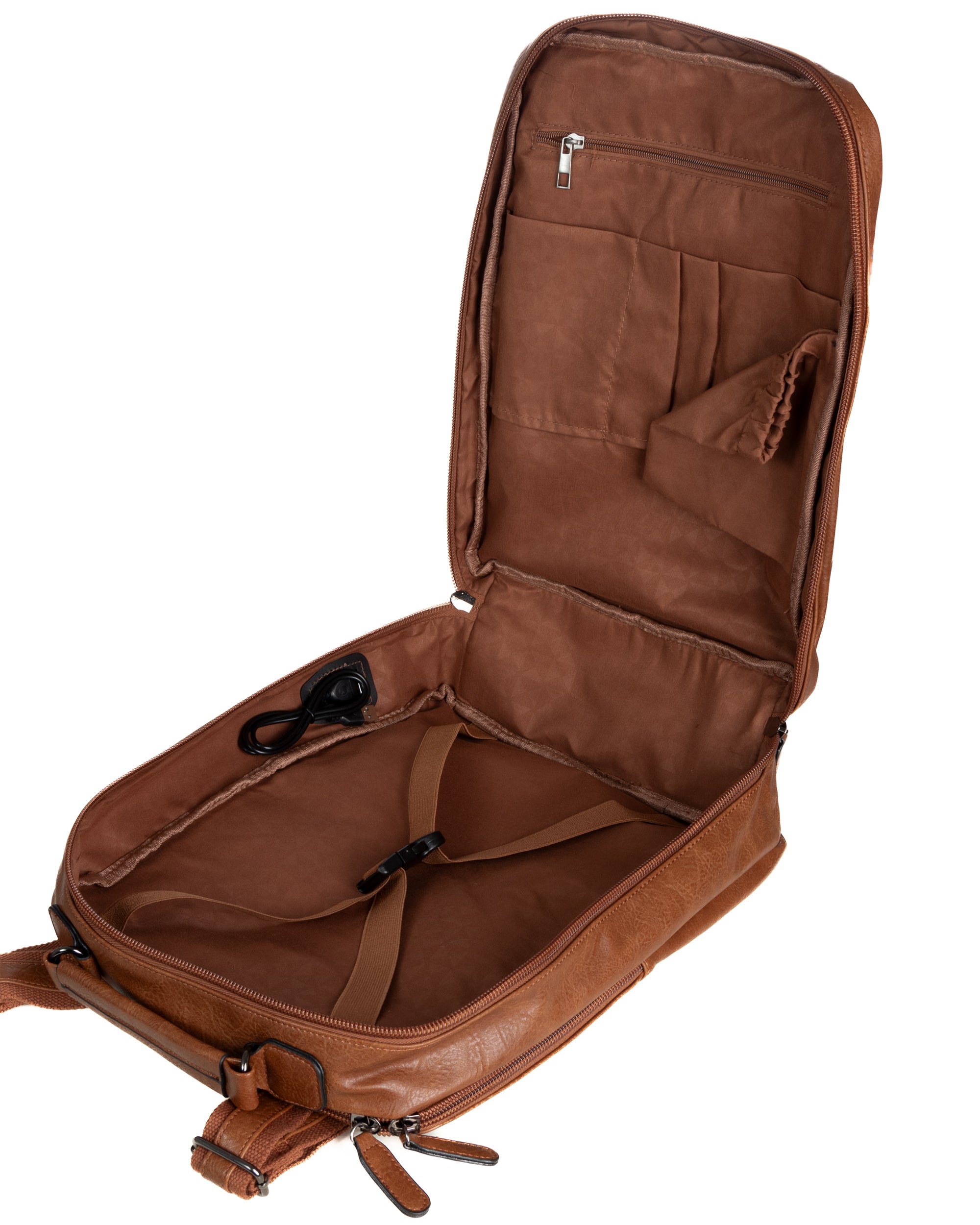 Zaino elegante moderno uomo unisex business travel ecopelle cuoio GIOSAL-ZU1142A