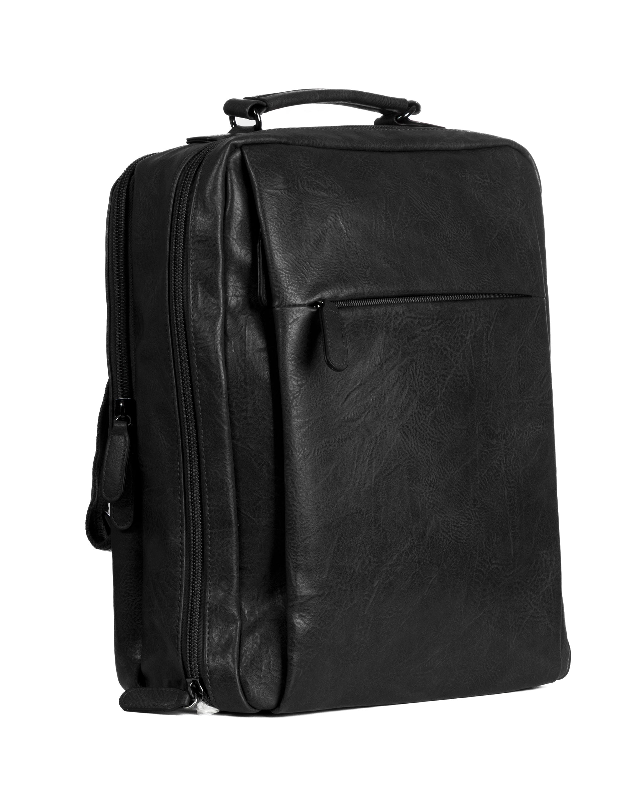 Zaino elegante moderno uomo unisex business travel ecopelle nero GIOSAL-ZU1144A