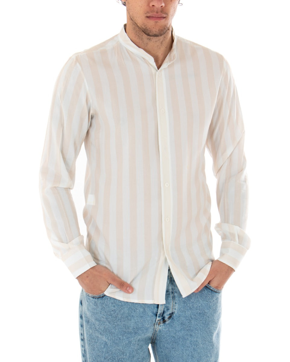 Camicia Lino Coreana Camicia Coreana A Righe Uomo Camicia Uomo