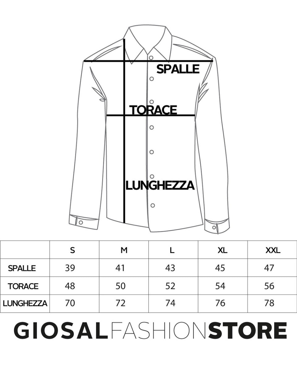 Camicia Uomo Con Colletto Manica Lunga Slim Fit Micro Fantasia Floreale GIOSAL-C2083A