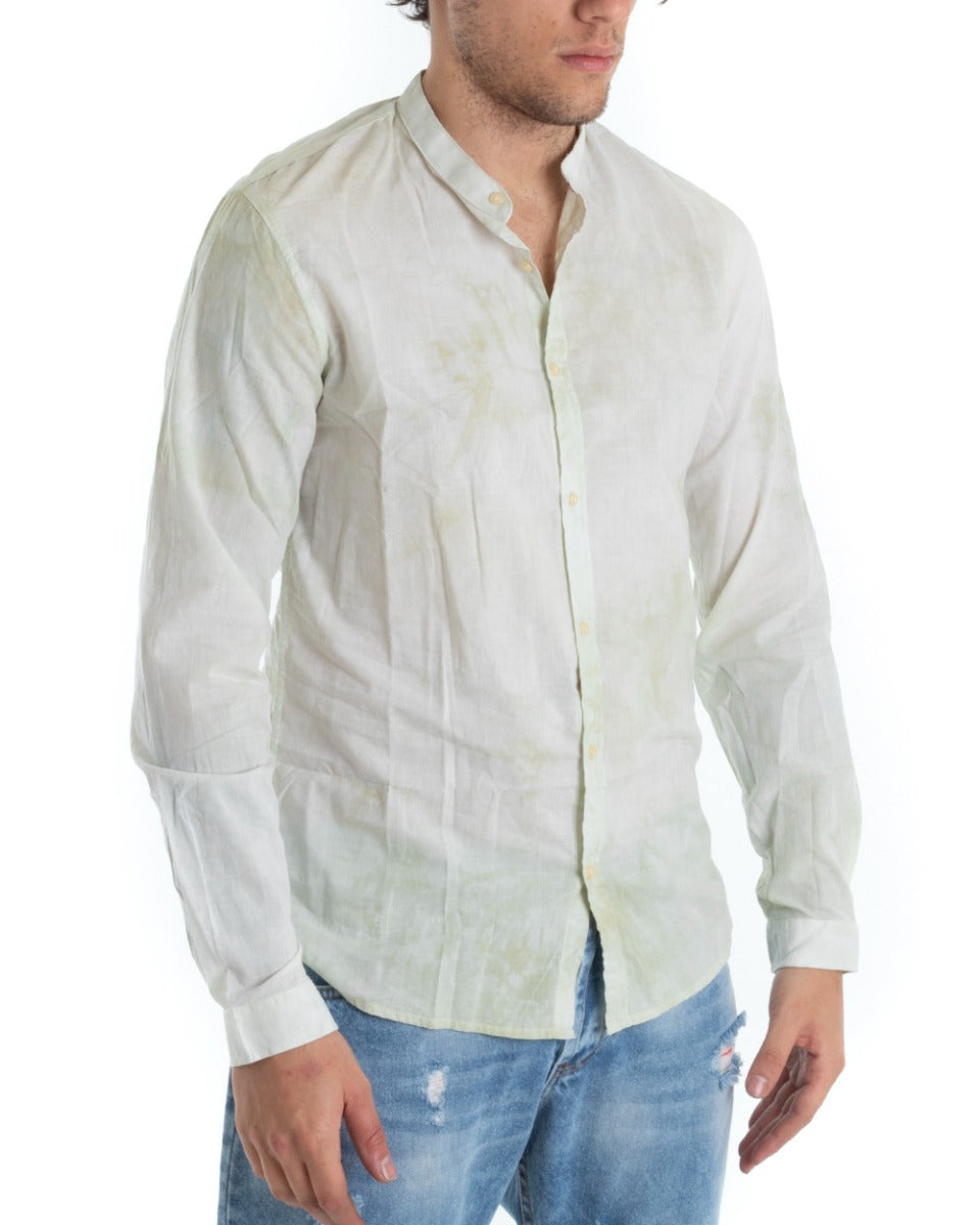 Camicia Uomo Collo Coreano Manica Lunga Cotone Morbida Comoda GIOSAL-C2447A