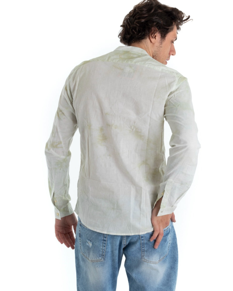 Camicia Uomo Collo Coreano Manica Lunga Cotone Morbida Comoda GIOSAL-C2447A
