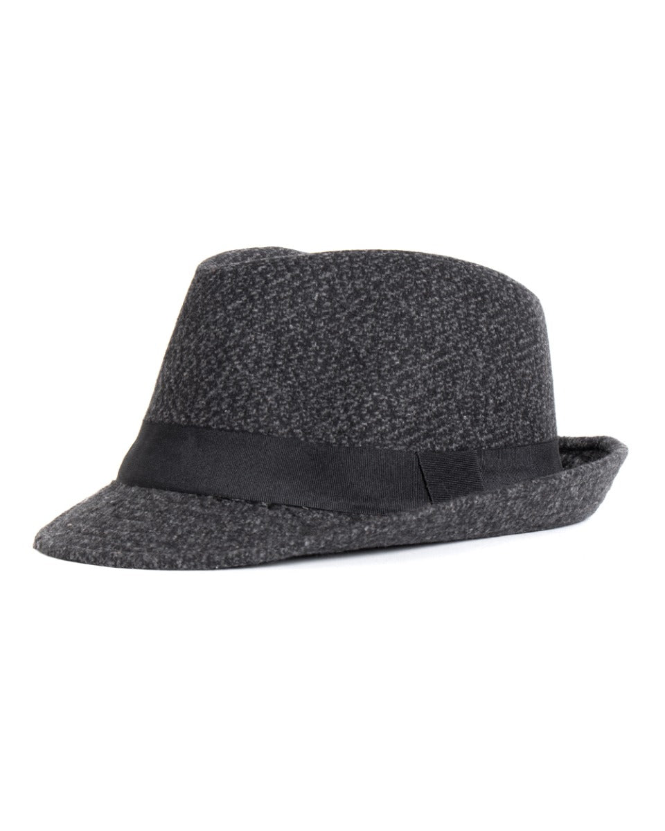 Cappello Uomo Rigido Nero Hat Casual Elegante Microfantasia GIOSAL-CAP