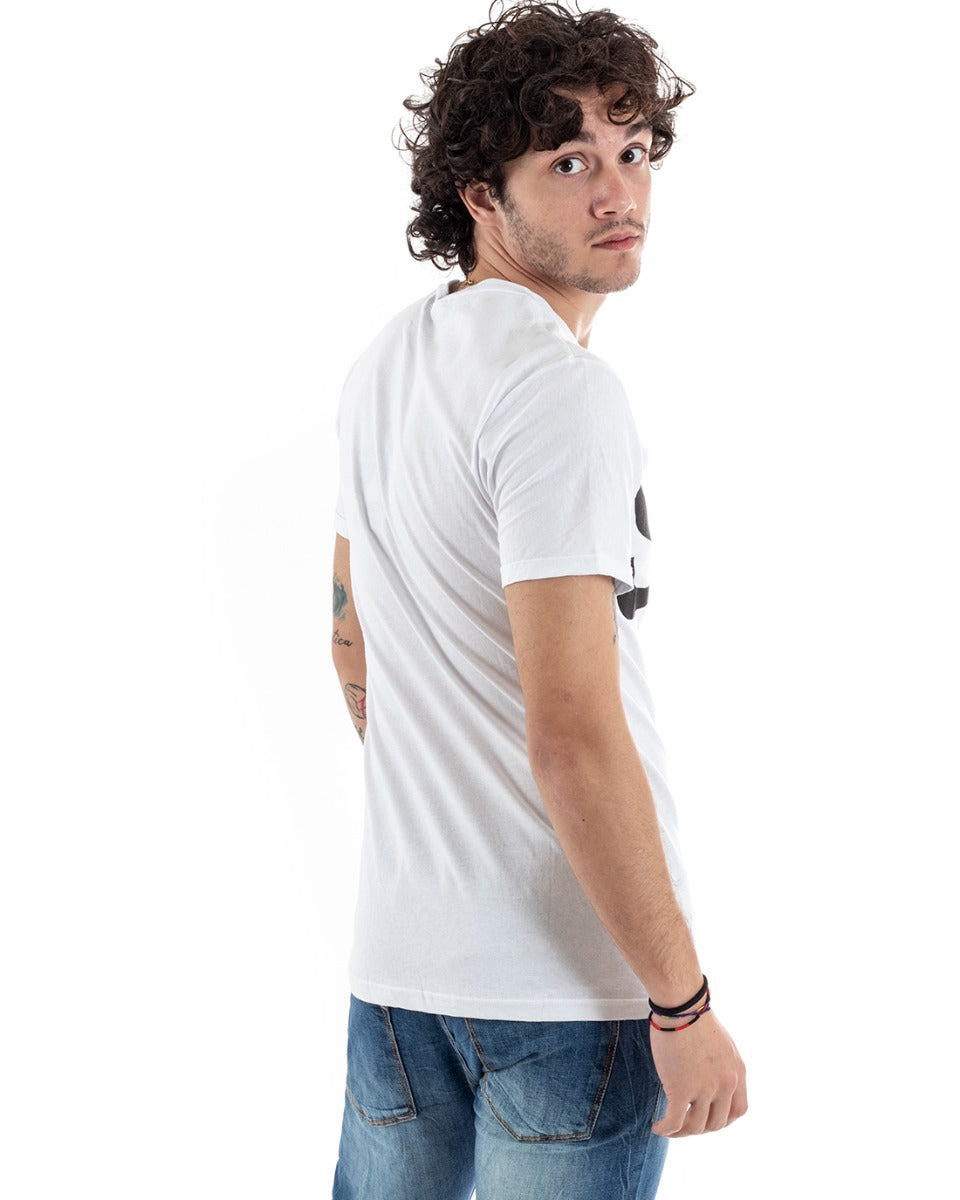 T-Shirt Uomo Stampa Still Alive Girocollo Manica Corta Sup Due Colori Bianca Nera Casual GIOSAL-TS1727A
