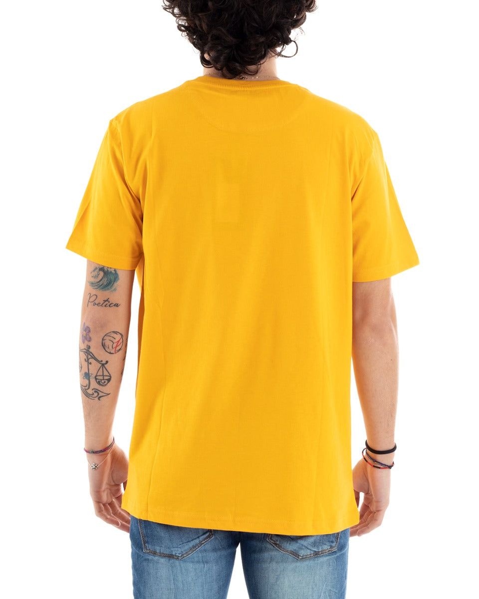 T-Shirt Uomo Coveri Stampa Gialla Manica Corta Cotone Comfort GIOSAL-TS2847A