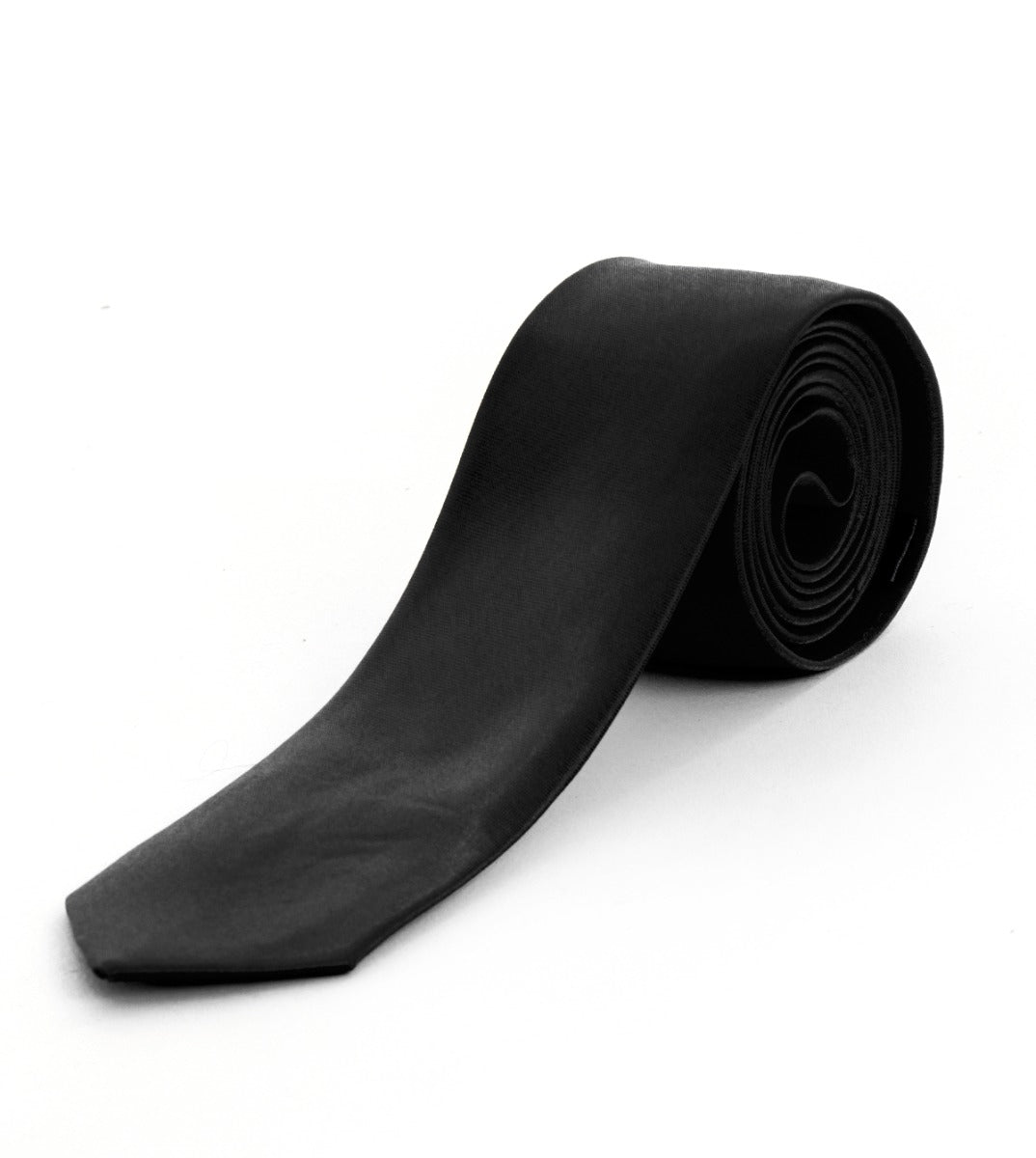 Cravattino Uomo Unisex Cravatta Sottile Elegante Cerimonia Casual Basic Raso Nero GIOSAL-CP1045A
