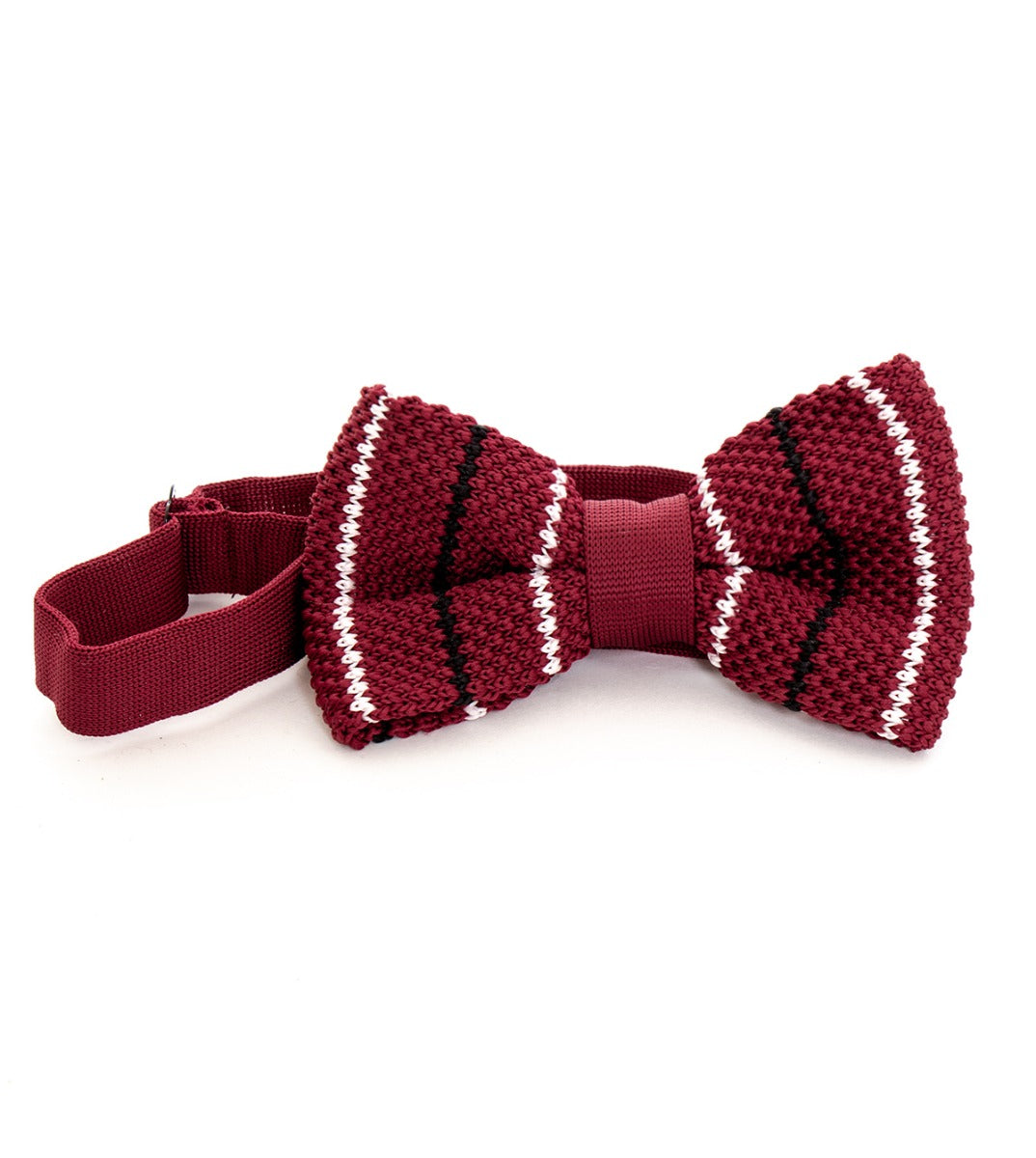 Papillon Farfalla Fiocco Uomo Unisex Accessorio Elegante Cerimonia Rosso Rigato in Maglia GIOSAL-CP1094A