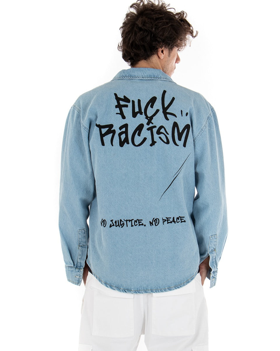 Giubbotto Uomo Giacca Jeans Con Colletto Denim Oversize GIOSAL-G2545A