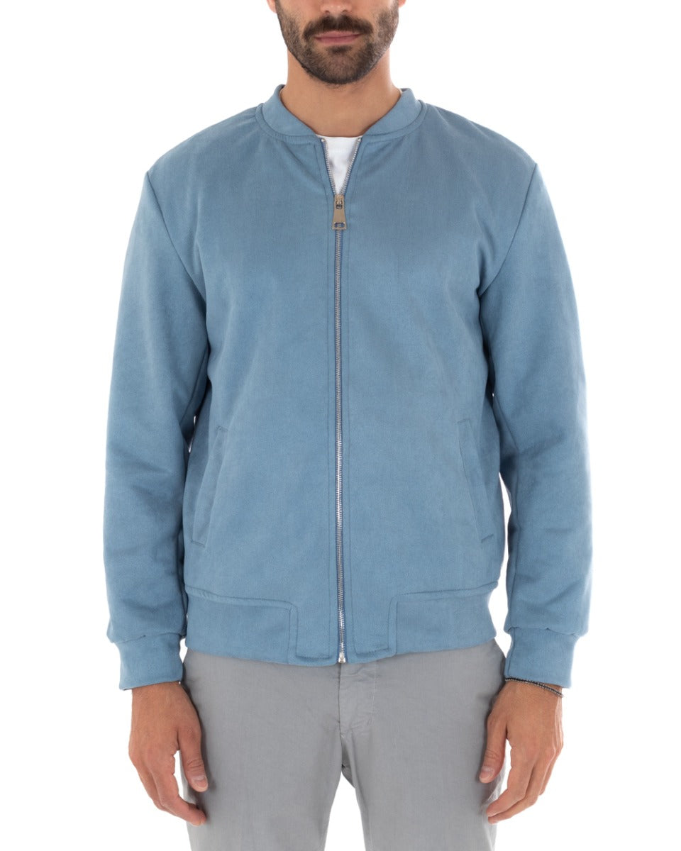 Giubbotto Uomo Bomber Camoscio Tinta Unita Polvere Casual GIOSAL-G2812A