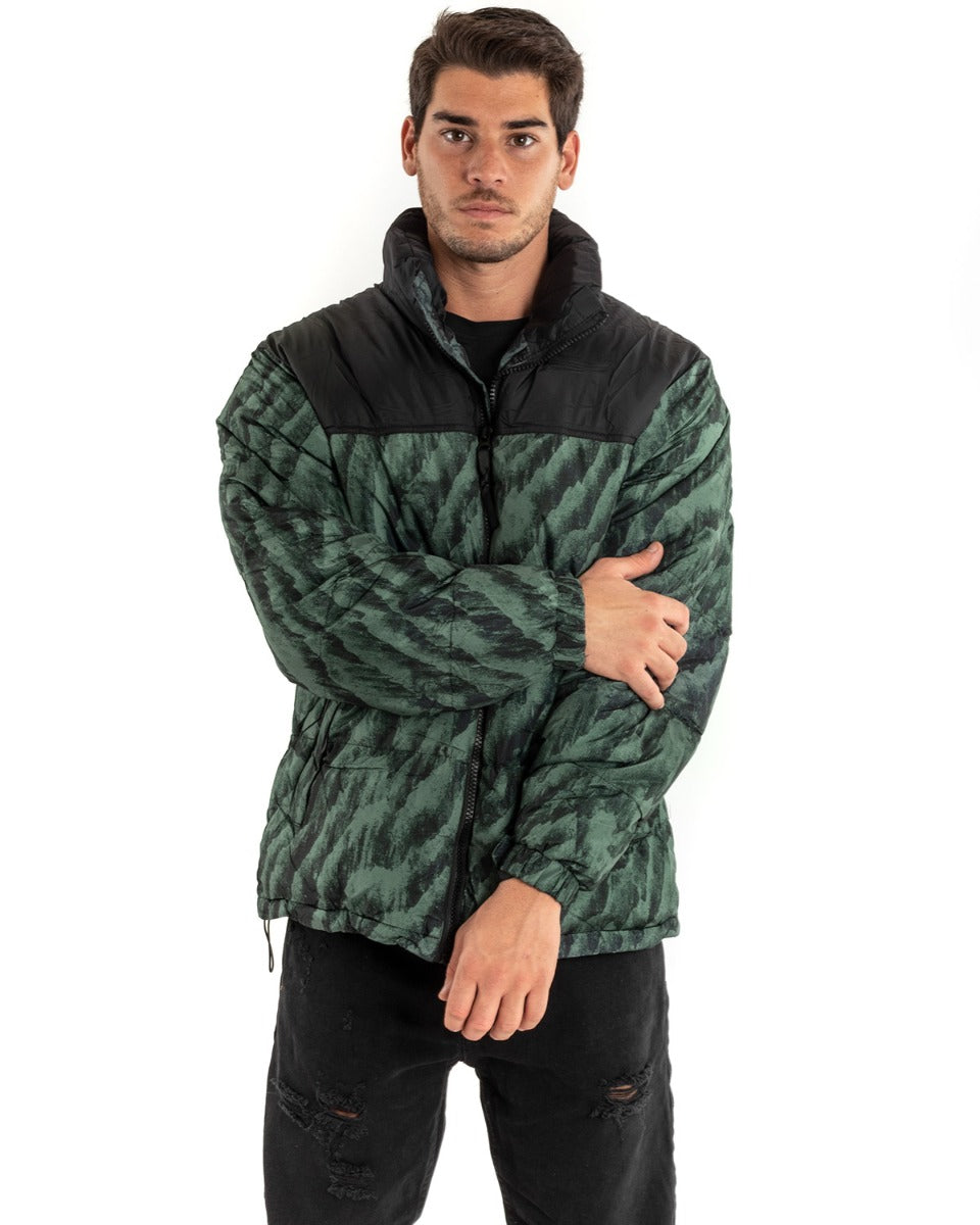 Giubbotto Uomo Bomber Bicolore Verde Nero Imbottito Puffer Casual GIOSAL-G2915A