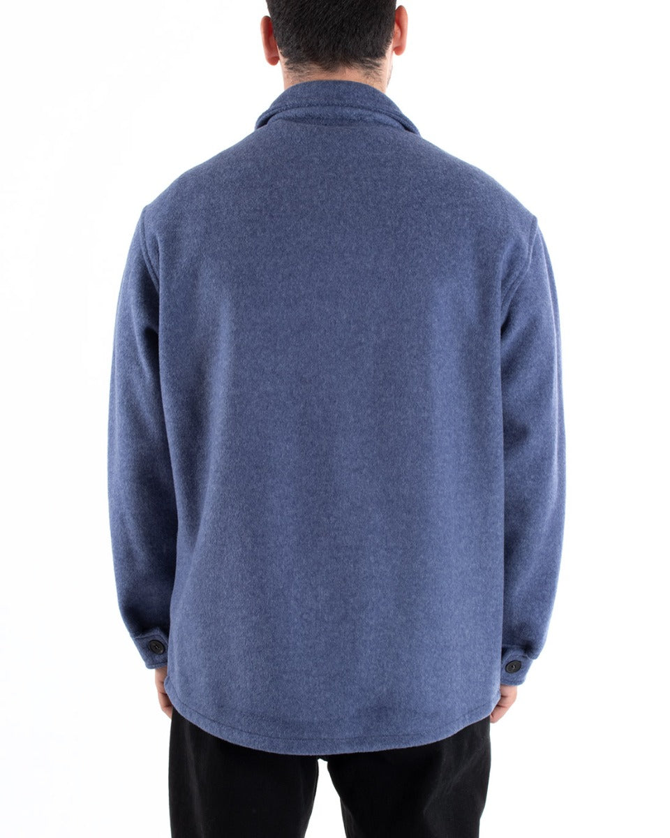 Giubbotto Uomo Camicia Camicione Camoscio Manica Lunga Tinta Unita Avio Casual GIOSAL-G2940A
