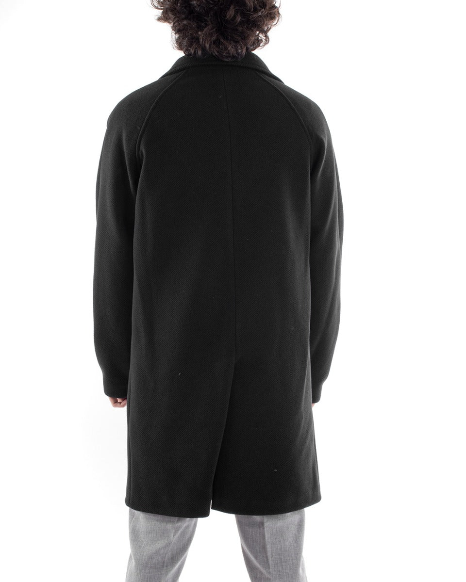 Cappotto Giacca Monopetto Uomo Oversize Giaccone Nero Giubbotto Baronetto GIOSAL-G2965A