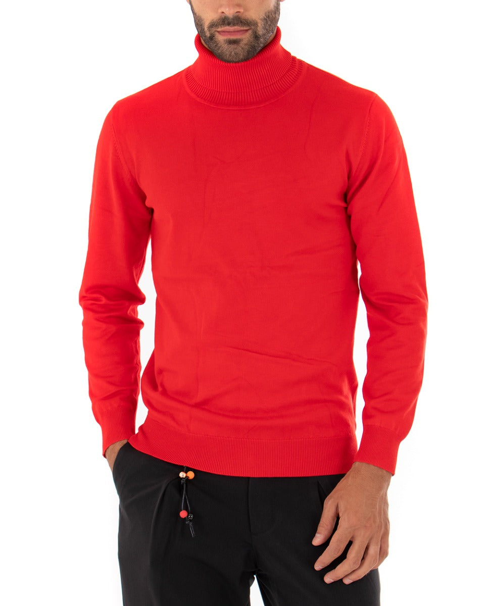 Maglione Uomo Maglia A Collo Alto Rossa Maglione Uomo Maglia Rosso