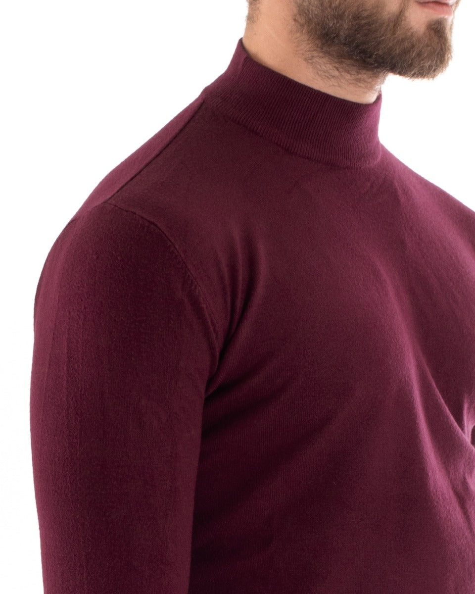 Maglioncino Uomo Maglia Mezzo Collo Sottogiacca Bordeaux M2565A