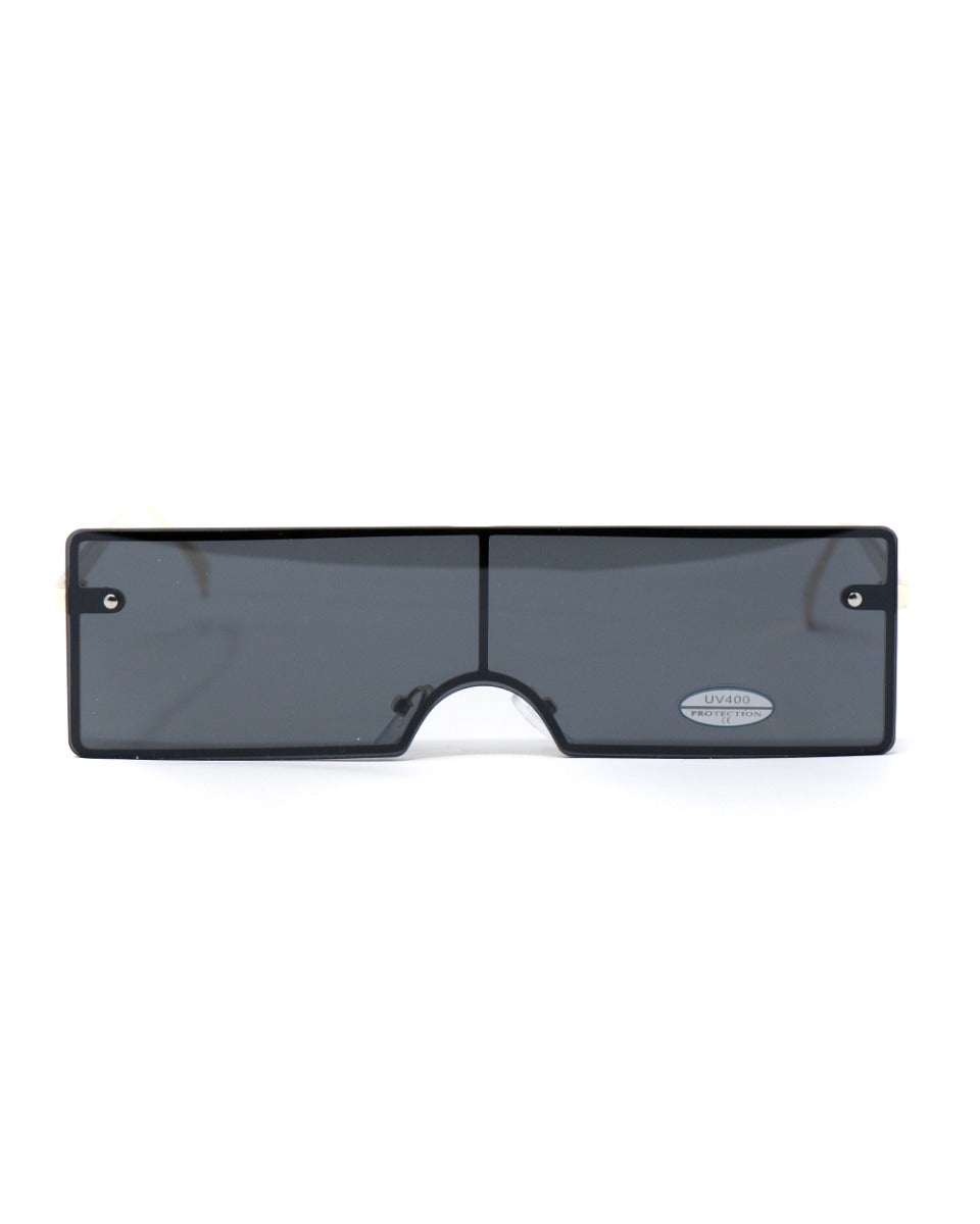 Occhiali da Sole Uomo Unisex Nero Lenti Scure Doppie Sunglasses GIOSAL-OC1008A