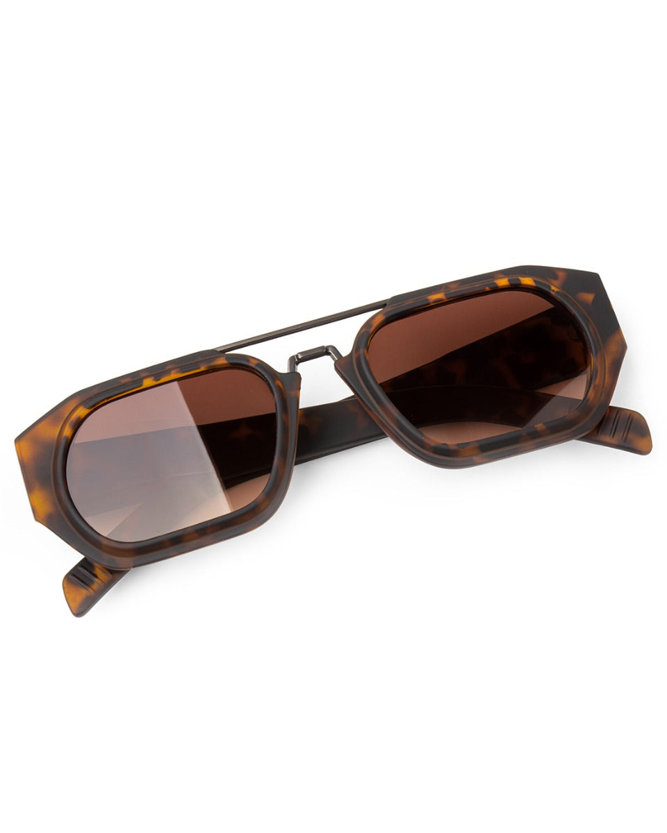 Occhiali da Sole Uomo Unisex Maculati Marroni Casual GIOSAL-OC1054A