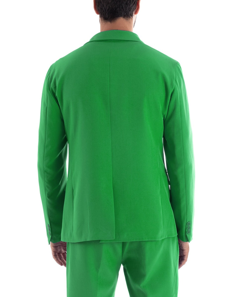 Abito Uomo Monopetto Vestito Viscosa Completo Giacca Pantaloni Verde Menta Elegante Cerimonia GIOSAL-OU2172A