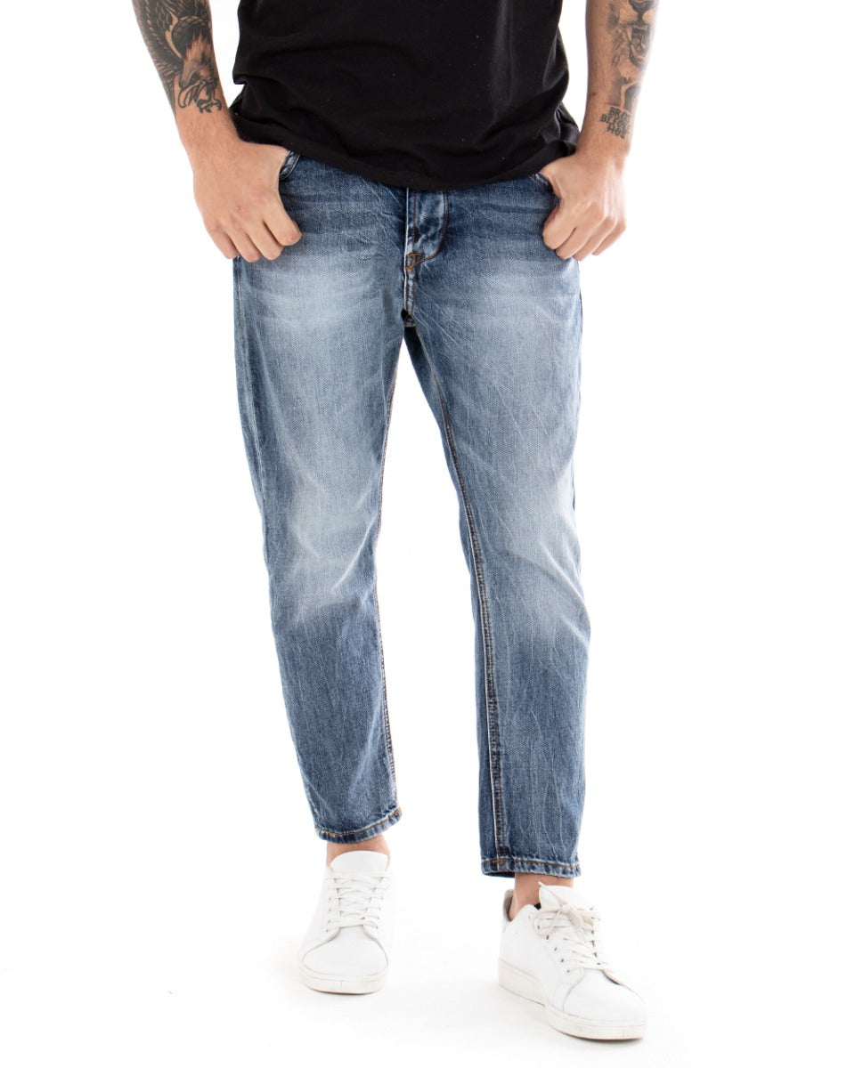 Pantaloni Jeans Uomo Loose Fit Sfumato Denim Cinque Tasche GIOSAL-P3624A