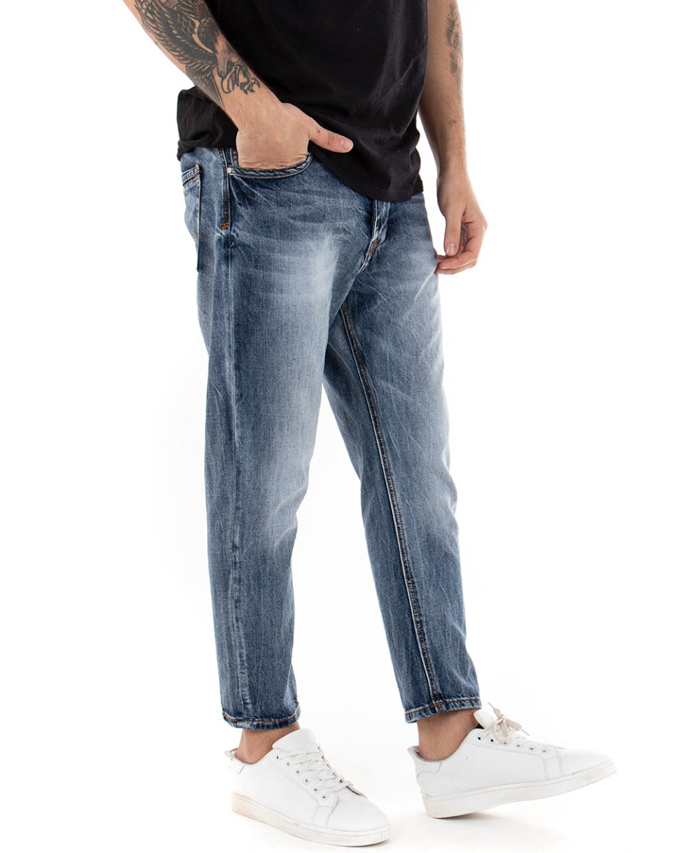 Pantaloni Jeans Uomo Loose Fit Sfumato Denim Cinque Tasche GIOSAL-P3624A