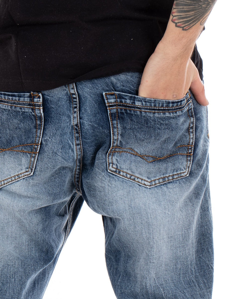 Pantaloni Jeans Uomo Loose Fit Sfumato Denim Cinque Tasche GIOSAL-P3624A