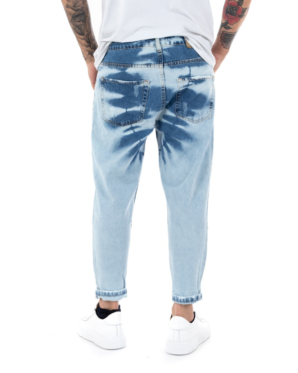 Pantaloni Jeans Uomo Loose Fit Denim Chiaro Sfumato Cinque Tasche Casual GIOSAL-P5140A