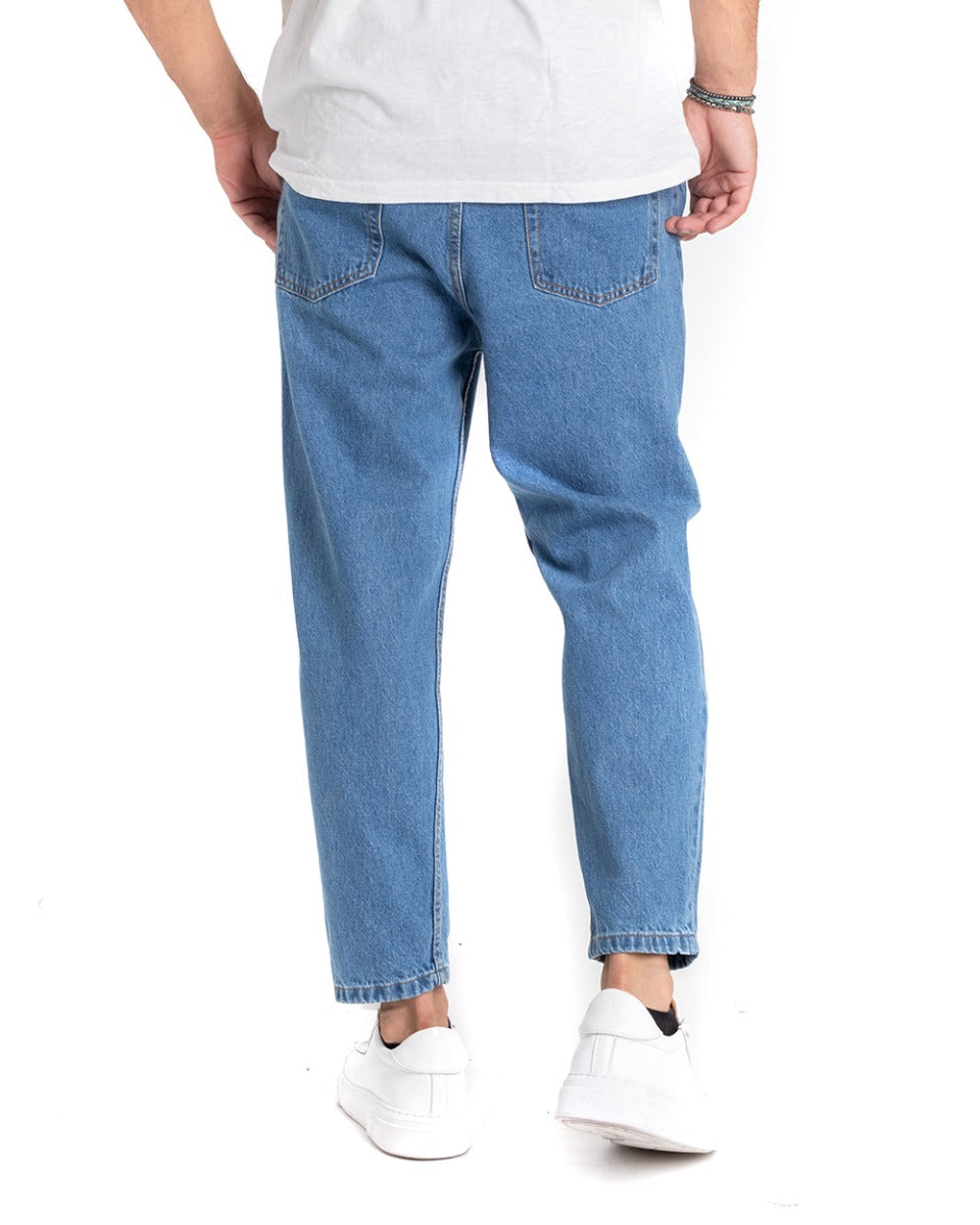 Pantaloni Jeans Uomo Loose Fit Denim Con Stampa Cinque Tasche GIOSAL-P5349A