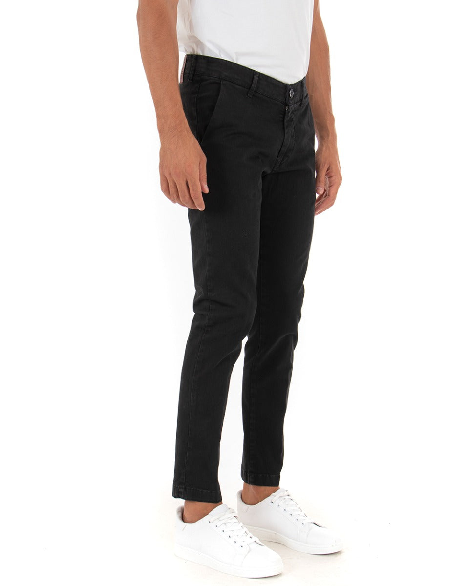 Pantaloni Uomo Tasca America Lungo Classico Slim Nero GIOSAL-P5405A