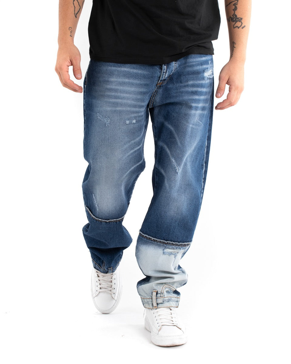 Pantaloni Jeans Uomo Baggy Fit Denim Cinque Tasche Casual GIOSAL-P5471A