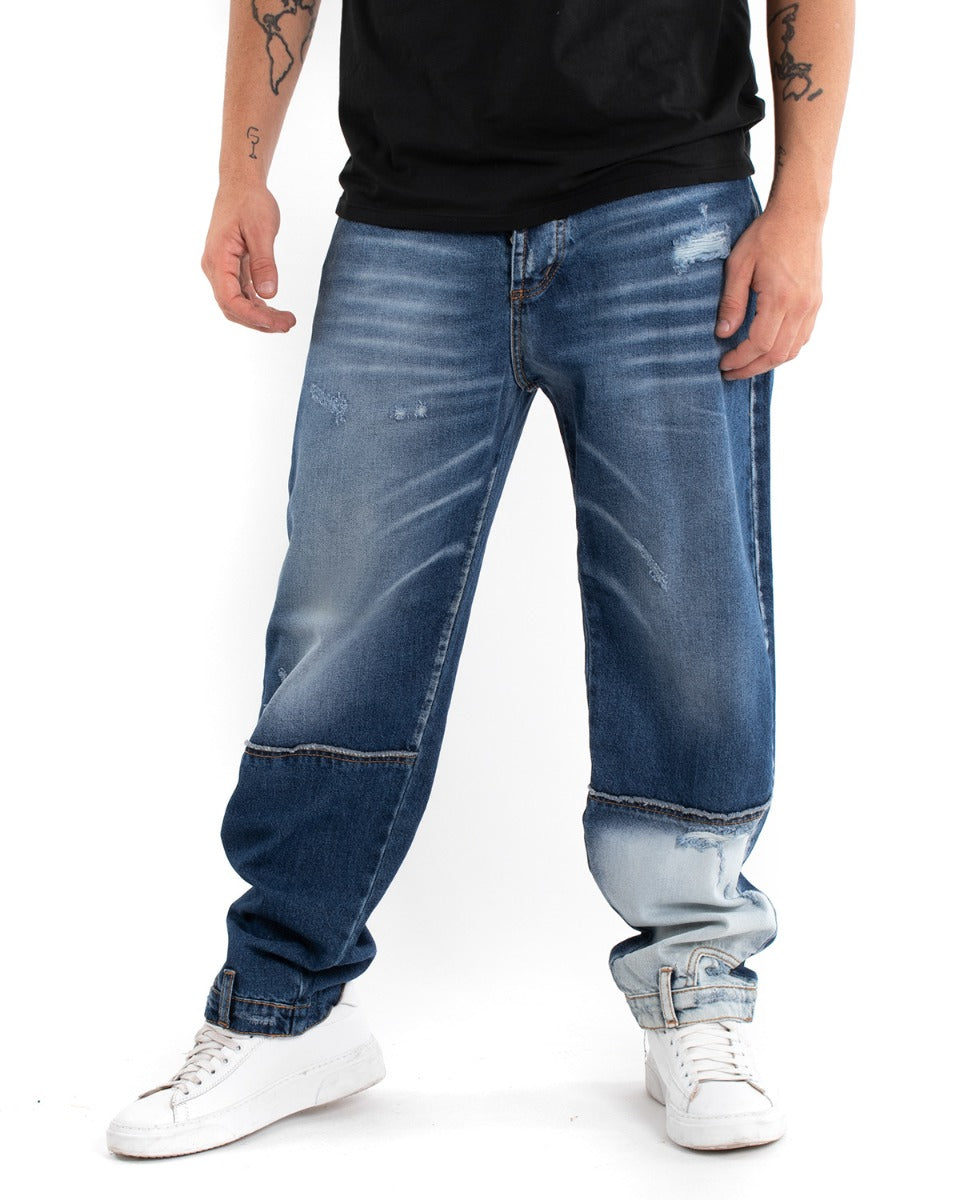 Pantaloni Jeans Uomo Baggy Fit Denim Cinque Tasche Casual GIOSAL-P5471A