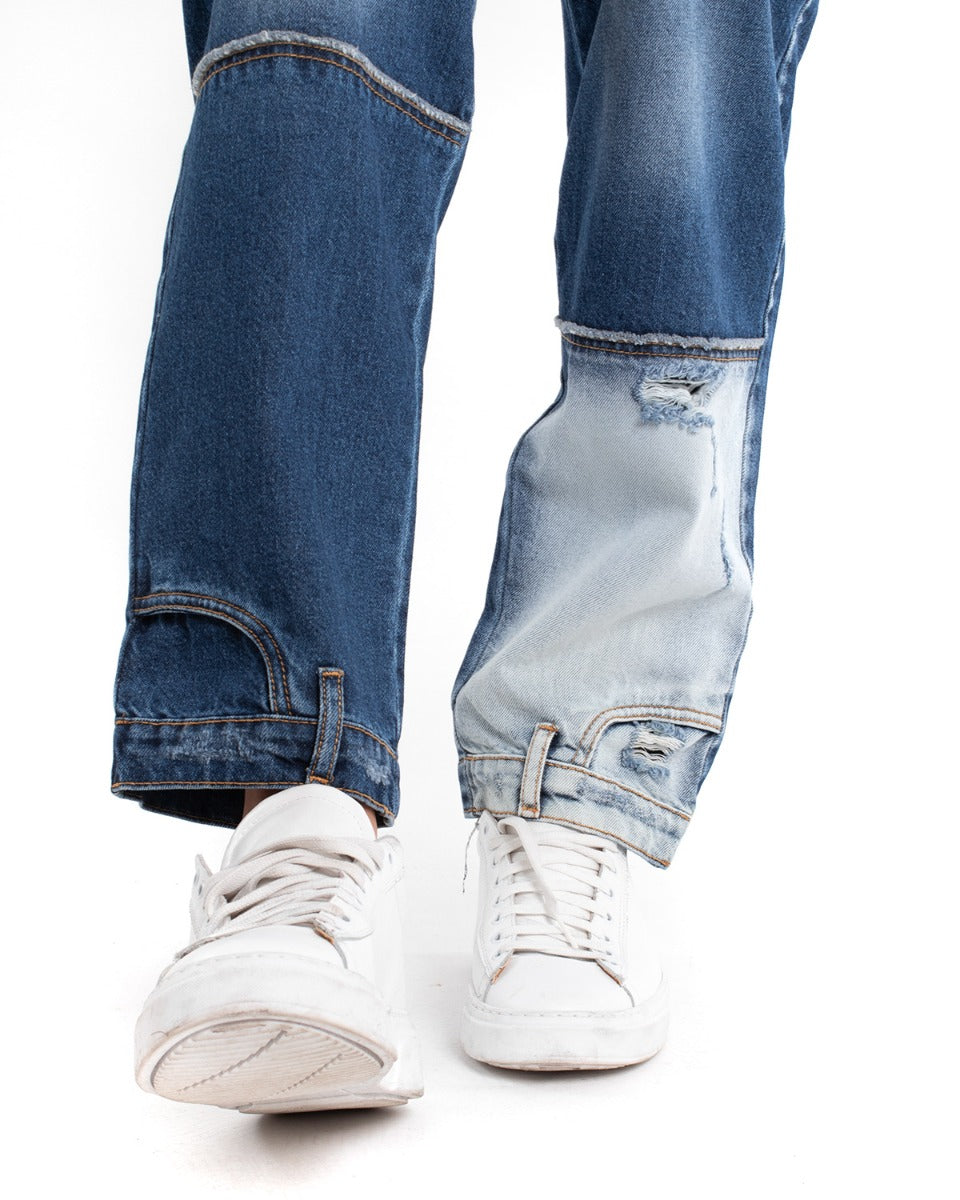 Pantaloni Jeans Uomo Baggy Fit Denim Cinque Tasche Casual GIOSAL-P5471A