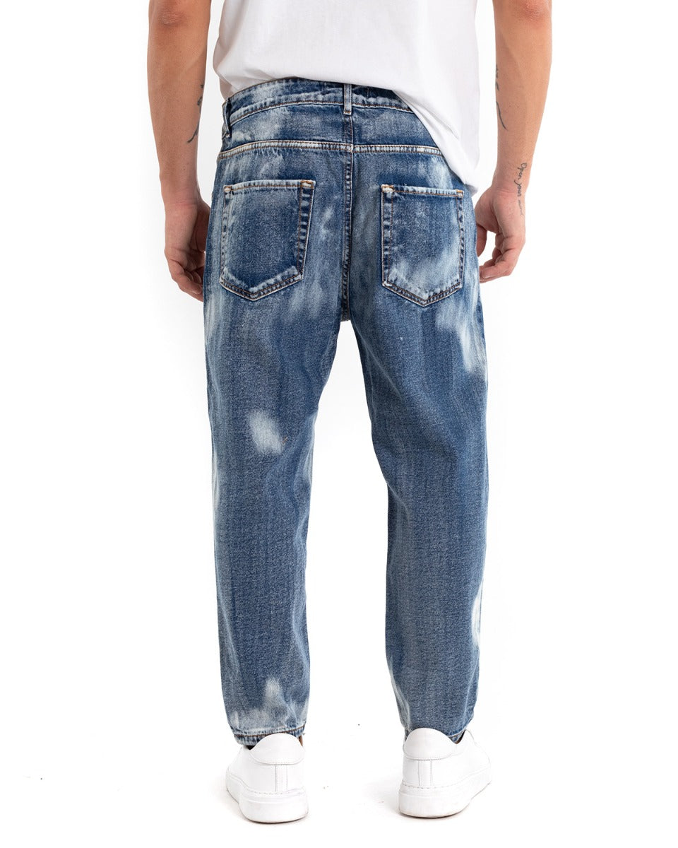 Pantaloni Jeans Uomo Loose Fit Denim Sfumato Cinque Tasche Casual GIOSAL-P5472A