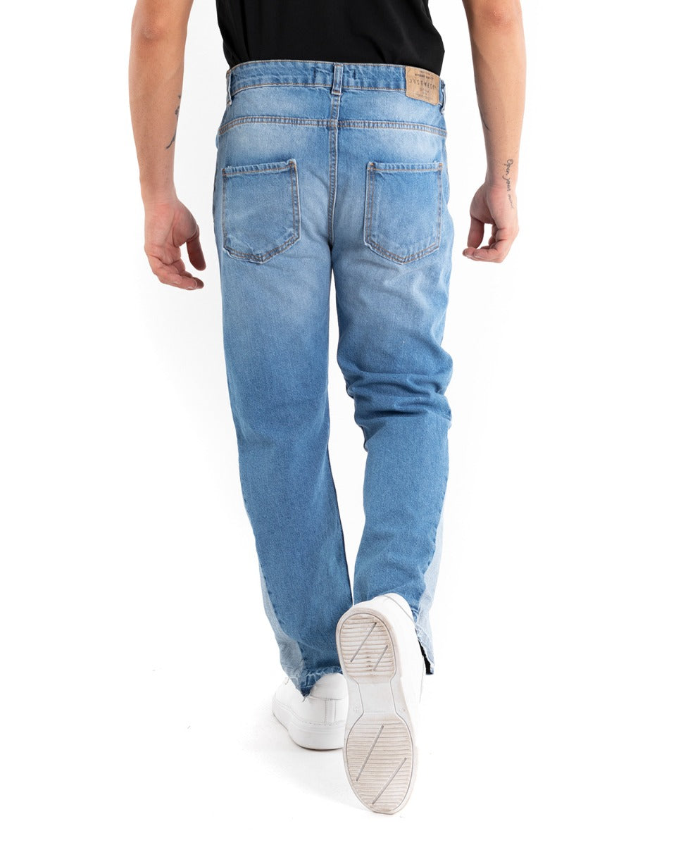 Pantaloni Jeans Uomo Straight Fit Stone Washed Cinque Tasche GIOSAL-P5484A