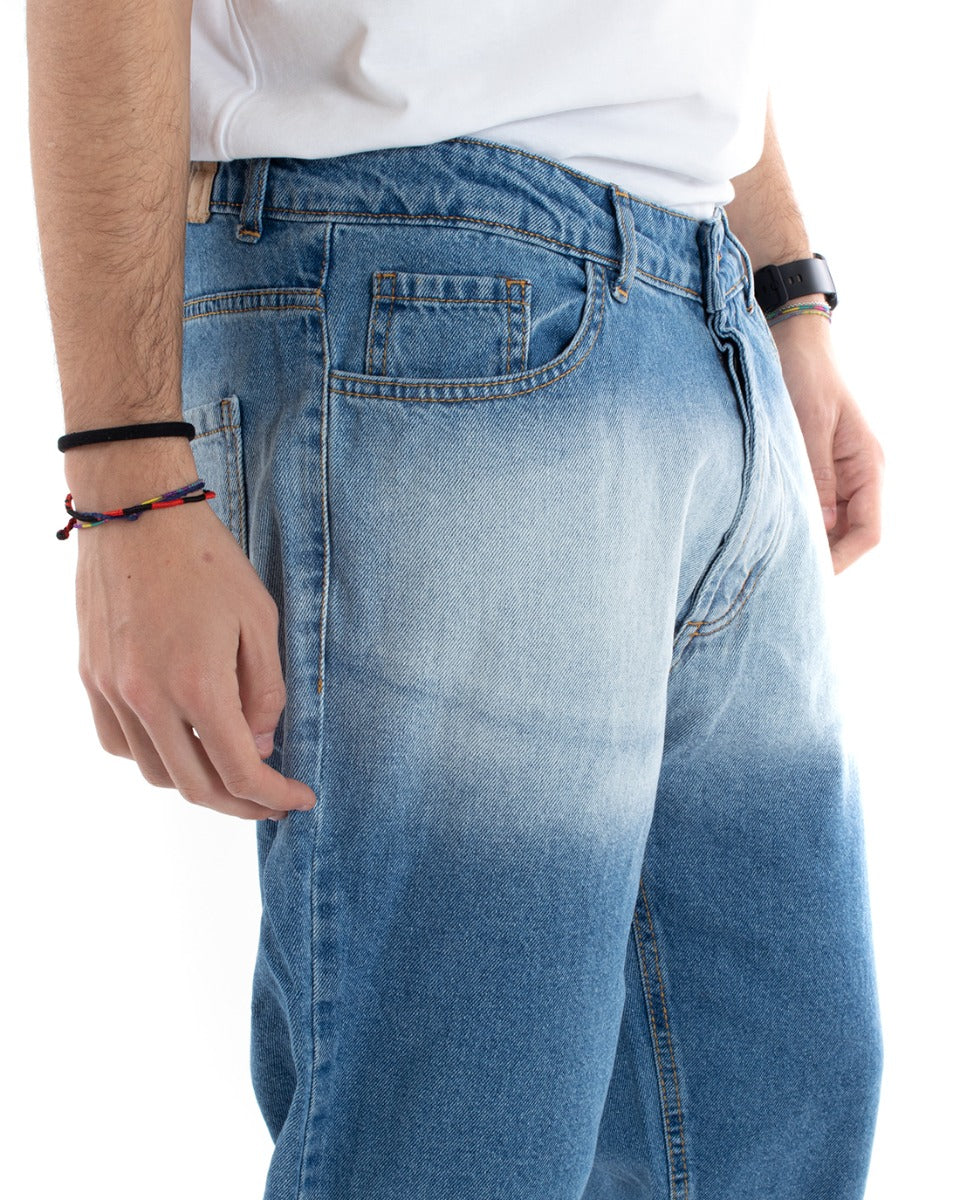 Pantaloni Jeans Uomo Regular Fit Denim Stone Washed Casual GIOSAL-P5593A