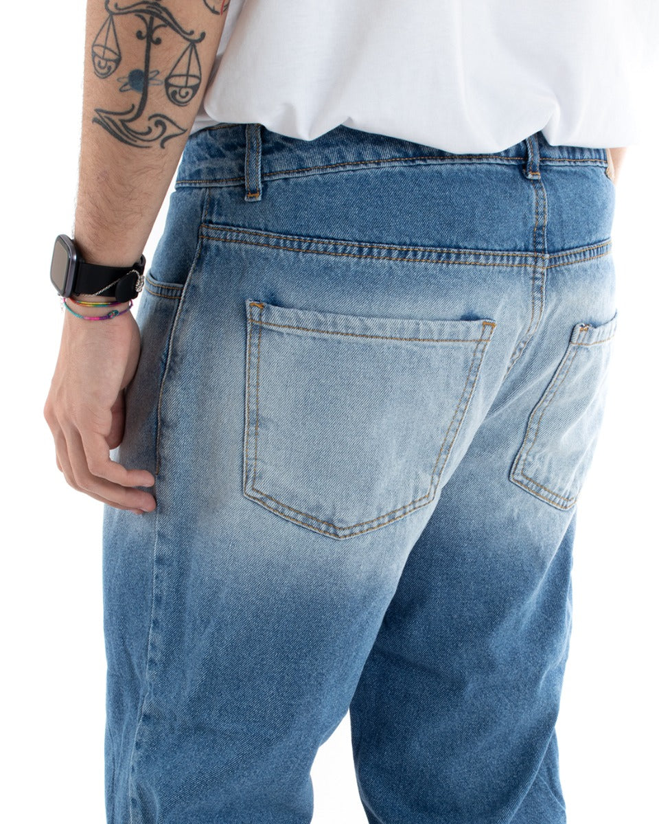Pantaloni Jeans Uomo Regular Fit Denim Stone Washed Casual GIOSAL-P5593A