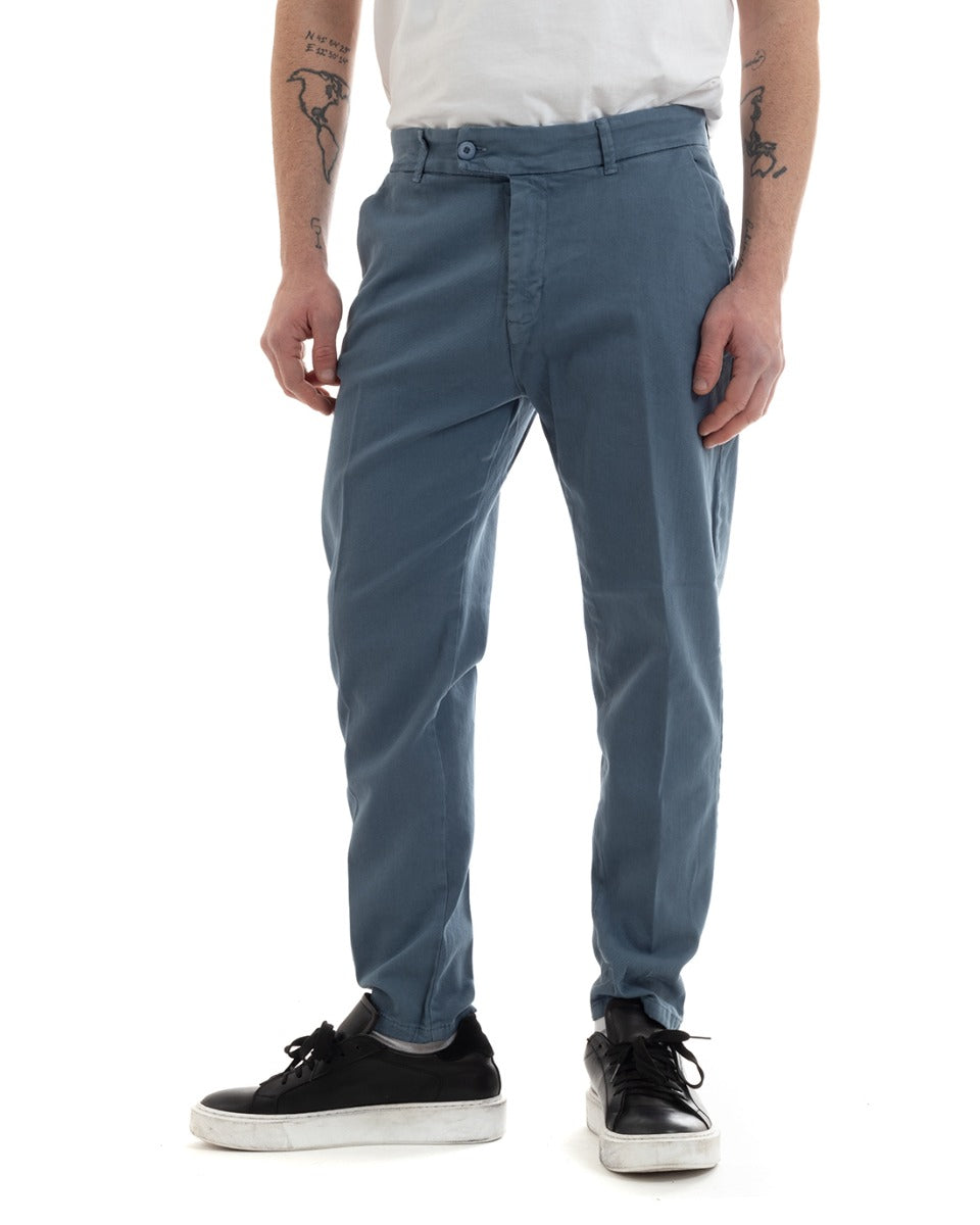 Pantaloni Jeans Uomo Regular Fit Tasca America Bottone Allungato Casual Denim GIOSAL-P5637A