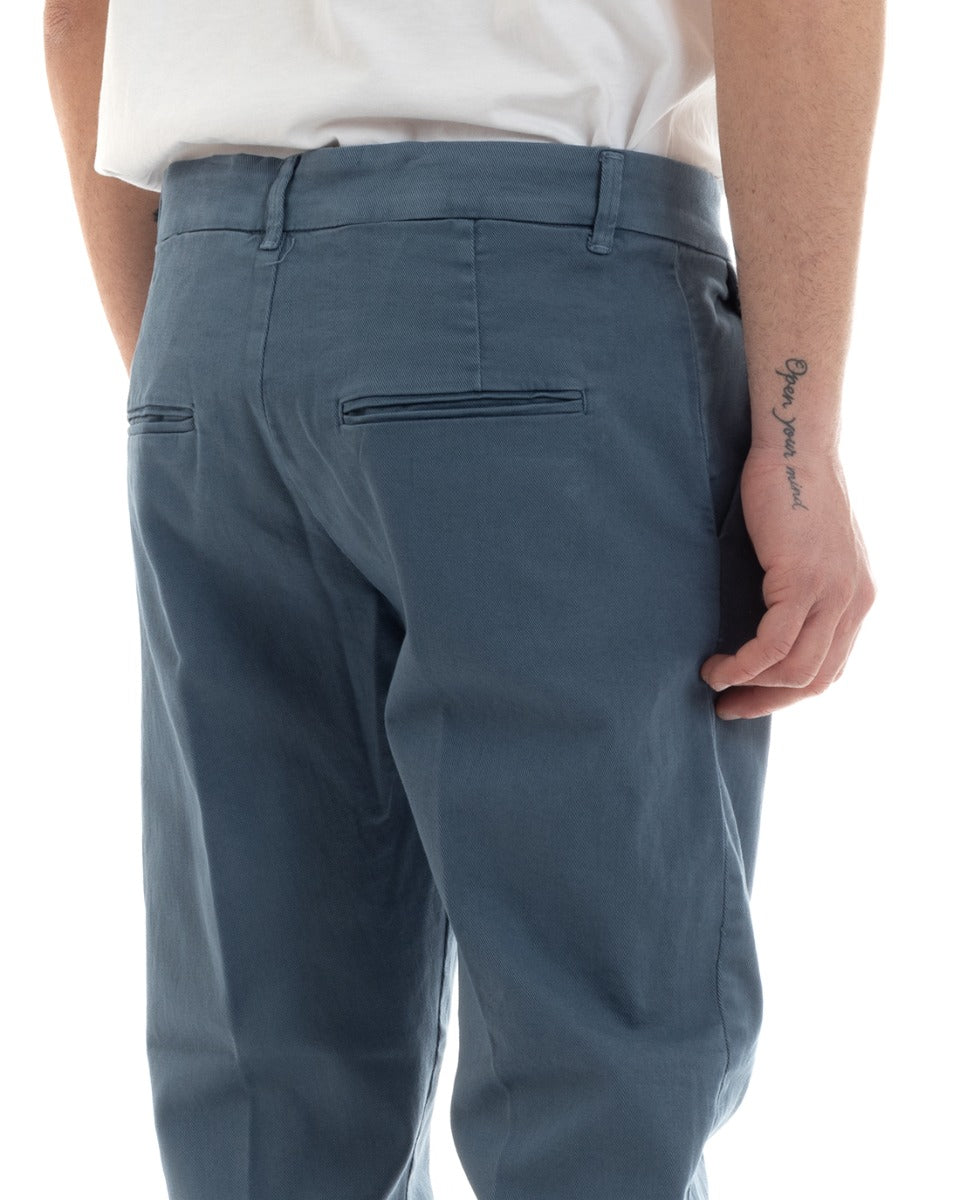 Pantaloni Jeans Uomo Regular Fit Tasca America Bottone Allungato Casual Denim GIOSAL-P5637A