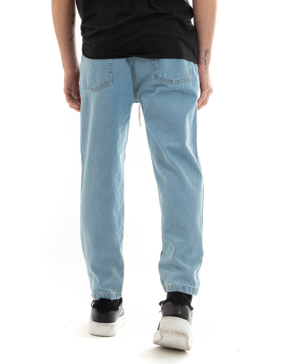 Pantaloni Jeans Uomo Loose Fit Denim Pantalaccio Con Stampa GIOSAL-P5675A